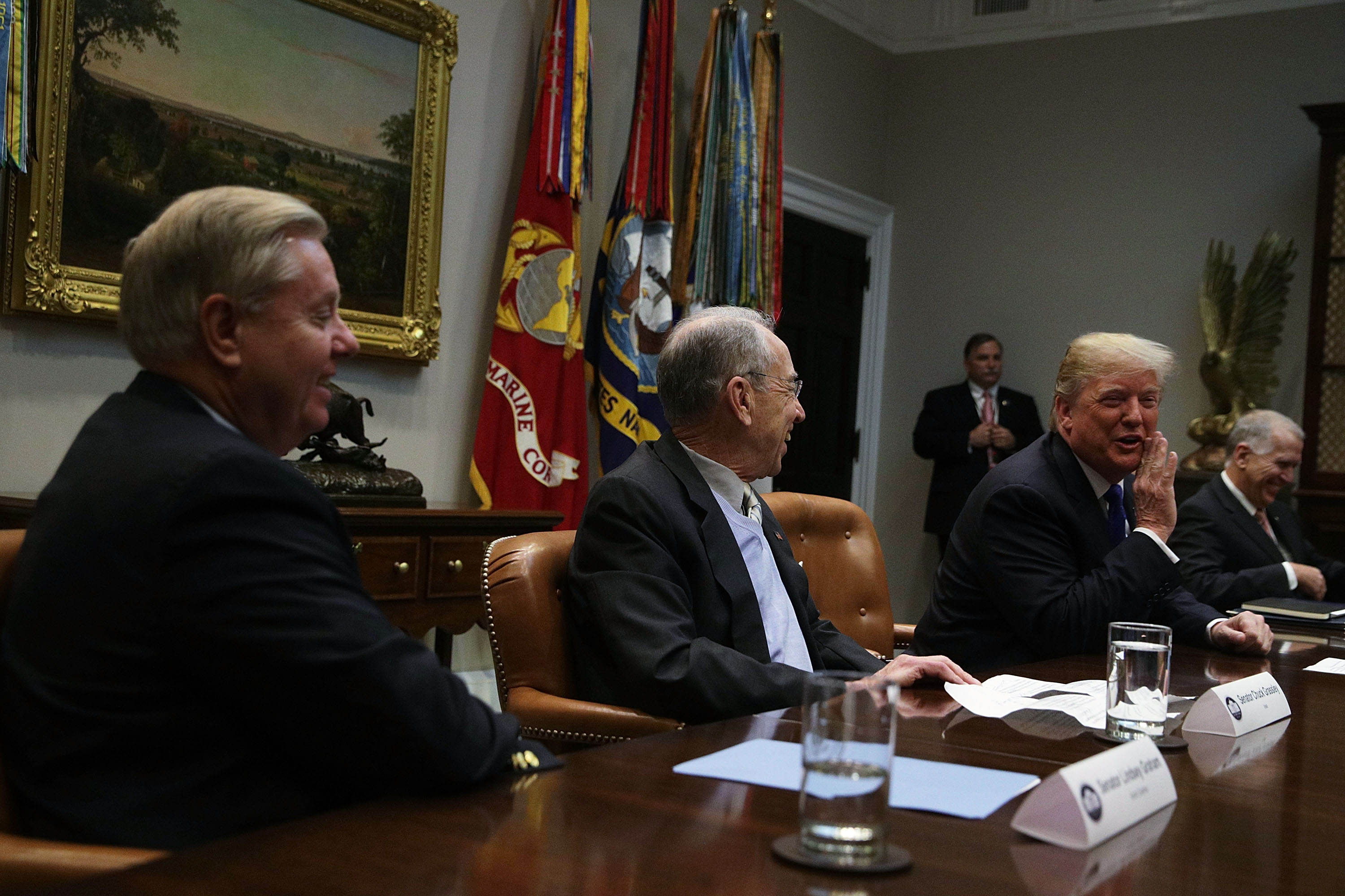 President Trump Meets GOP Senators In The Roosevelt Room Of The White House