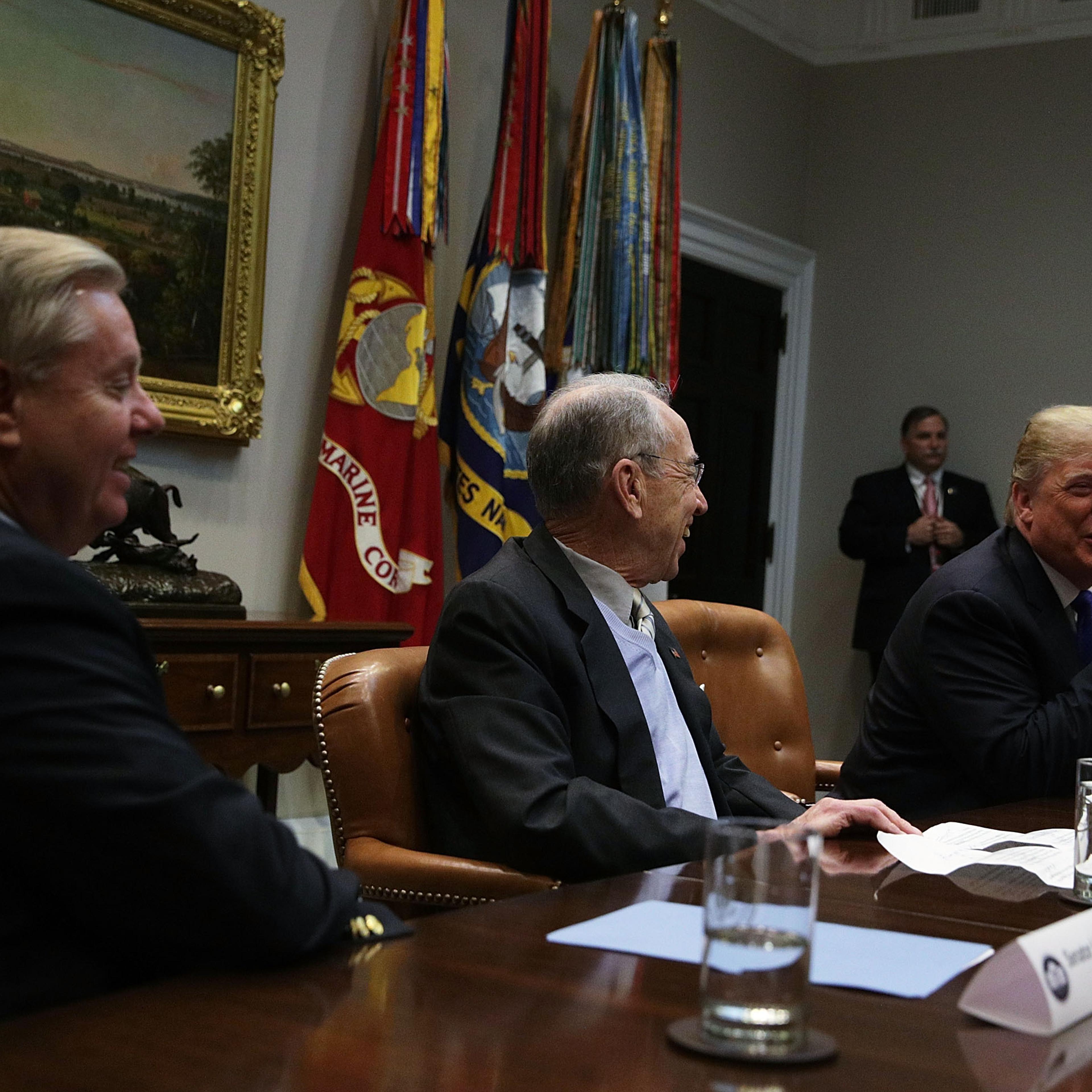 President Trump Meets GOP Senators In The Roosevelt Room Of The White House
