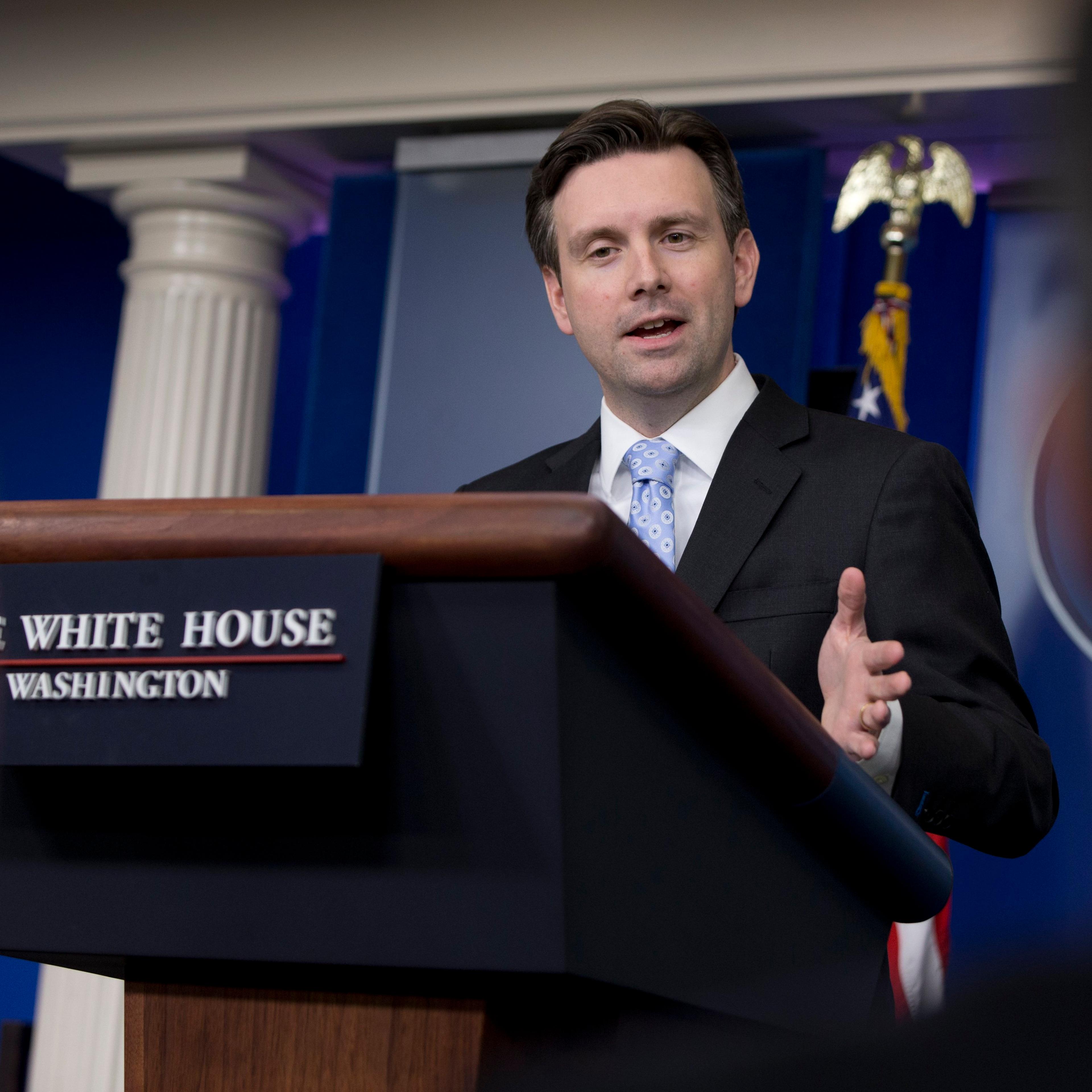 White House press secretary Josh Earnest speaks during the daily news briefing at the White House in Washington on Jan. 30, 2015.