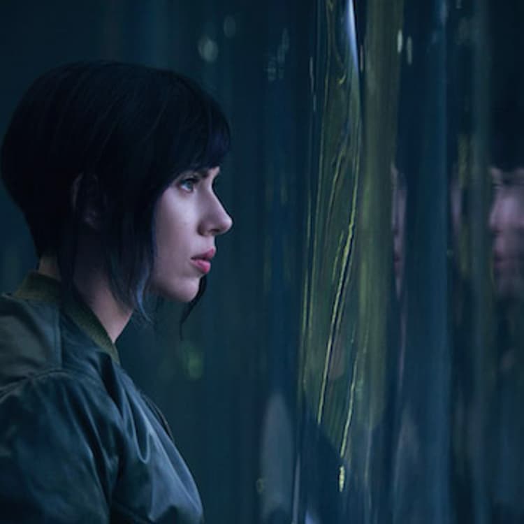 Scarlett Johansson is pictured here portraying her lead role in "Ghost in the Shell."