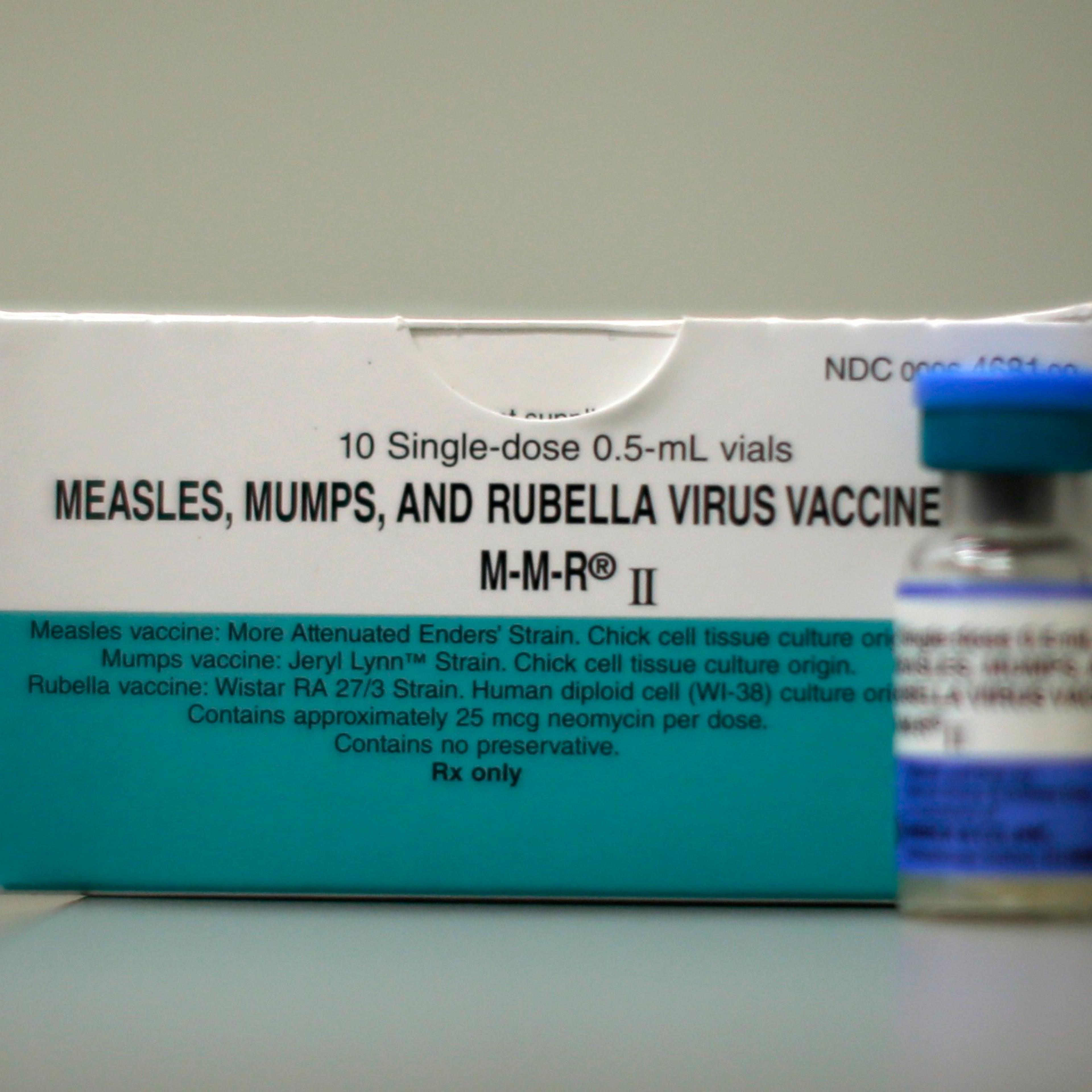 Measles vaccine is seen at Venice Family Clinic in Los Angeles