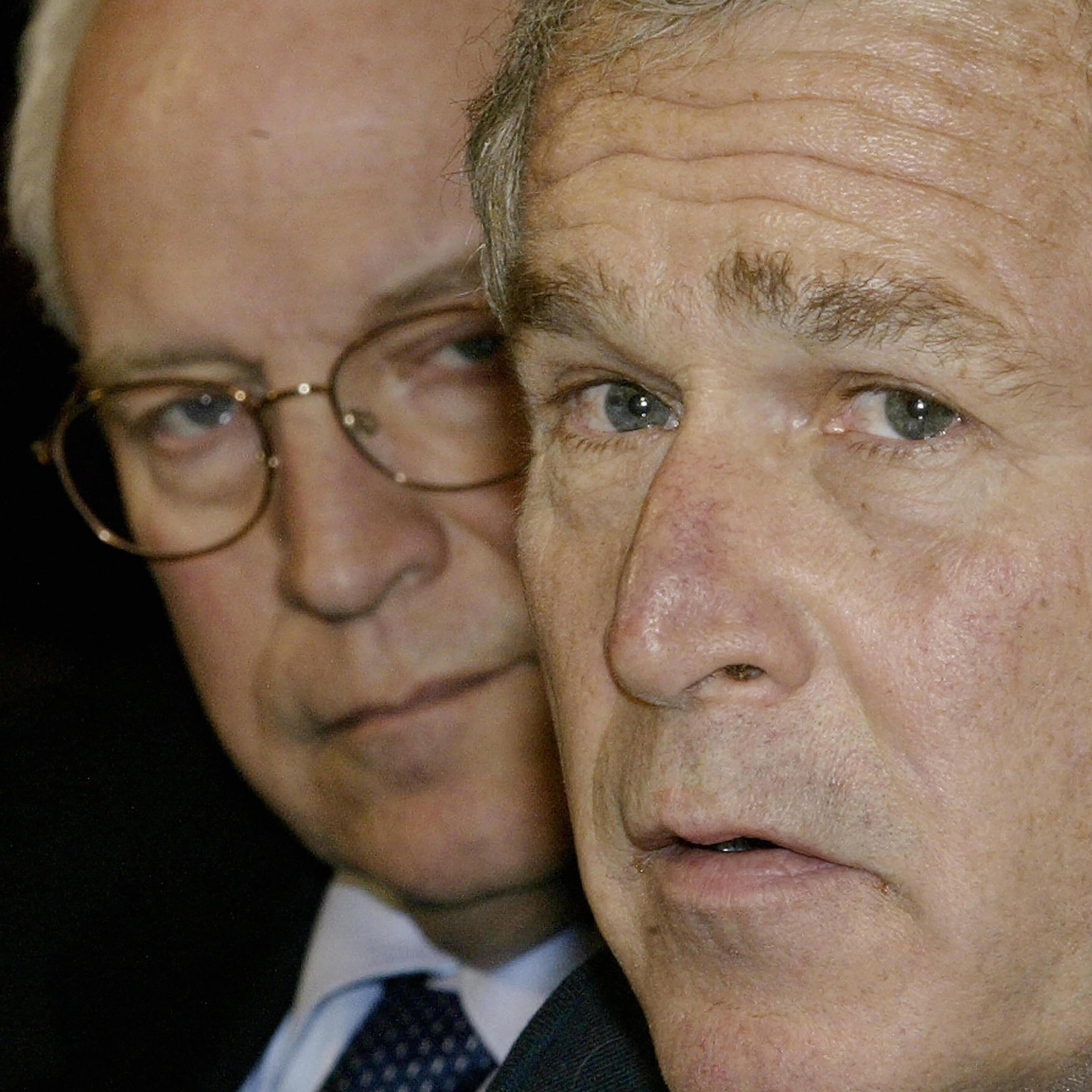 President George W. Bush and Vice President Dick Cheney during a press conference