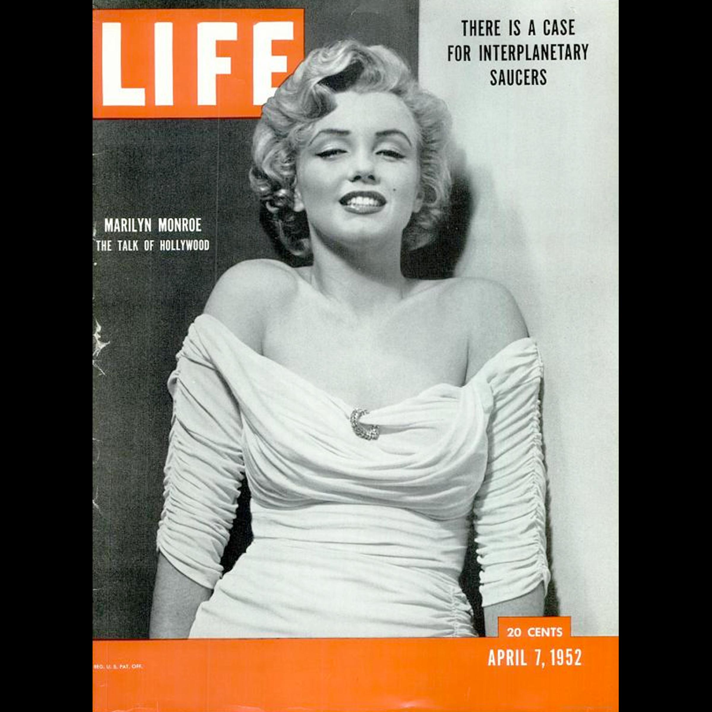 LIFE Magazine, April 7, 1952. Marilyn Monroe's debut on the magazine's cover, photographed by Philippe Halsman.