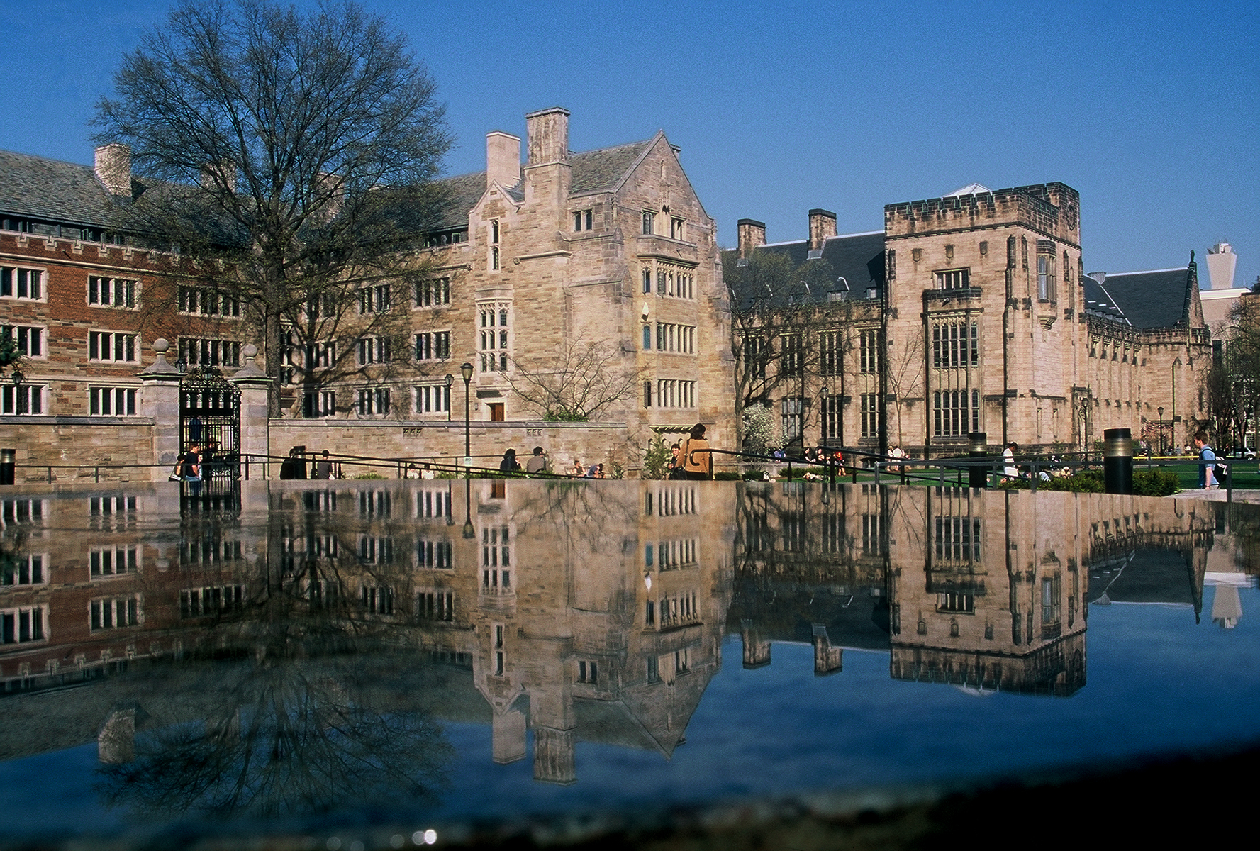 Yale University in reflection