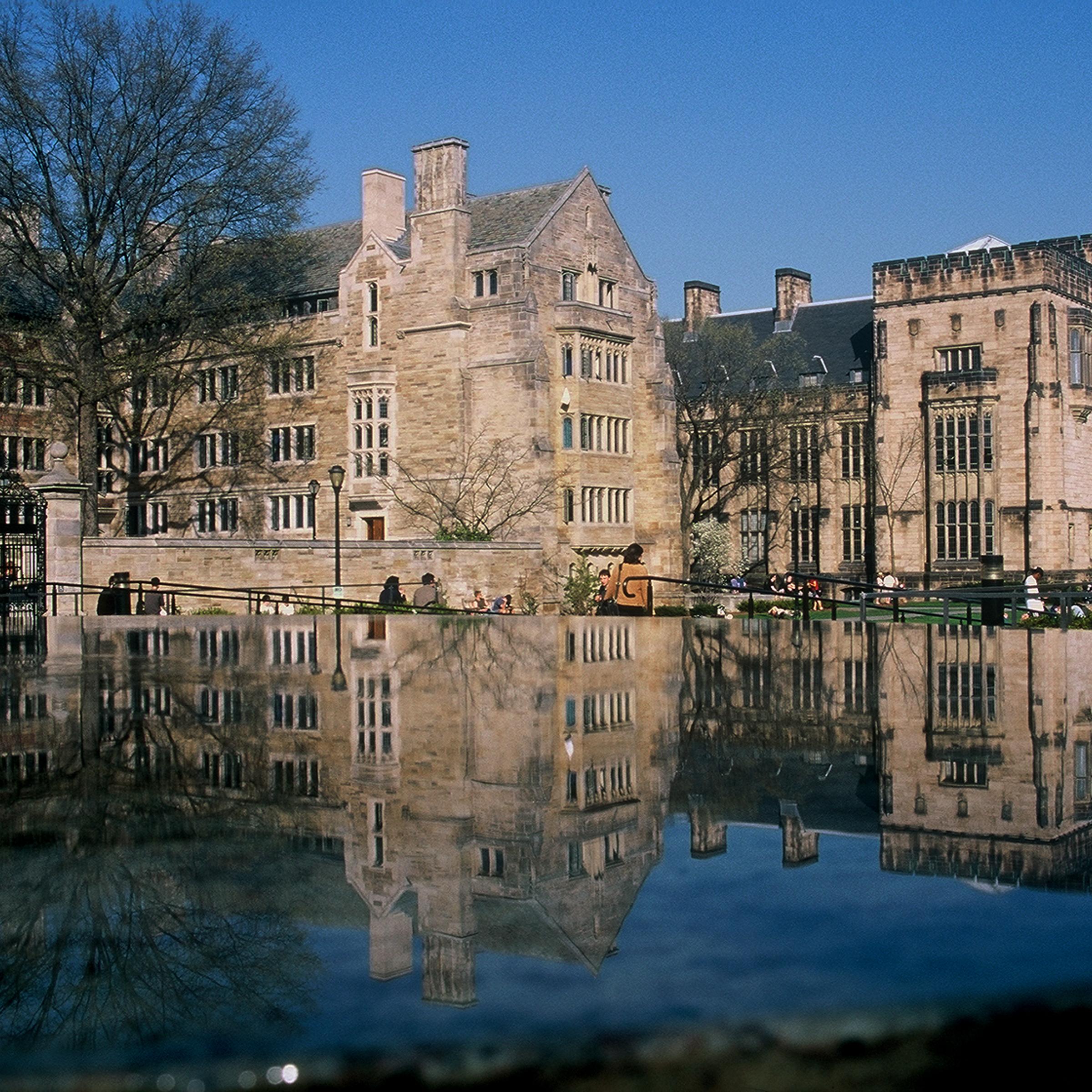 Yale University in reflection