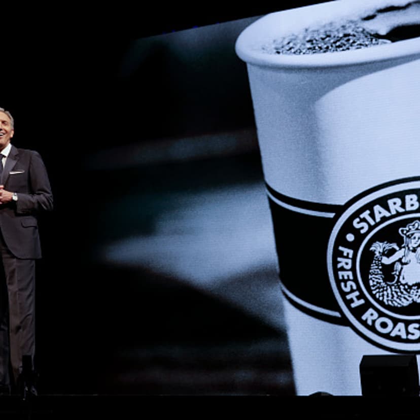 Starbucks Executive Chairman Howard Schultz speaks at the Starbucks Annual Meeting of Shareholders at McCaw Hall in Seattle, Washington on March 21, 2018.