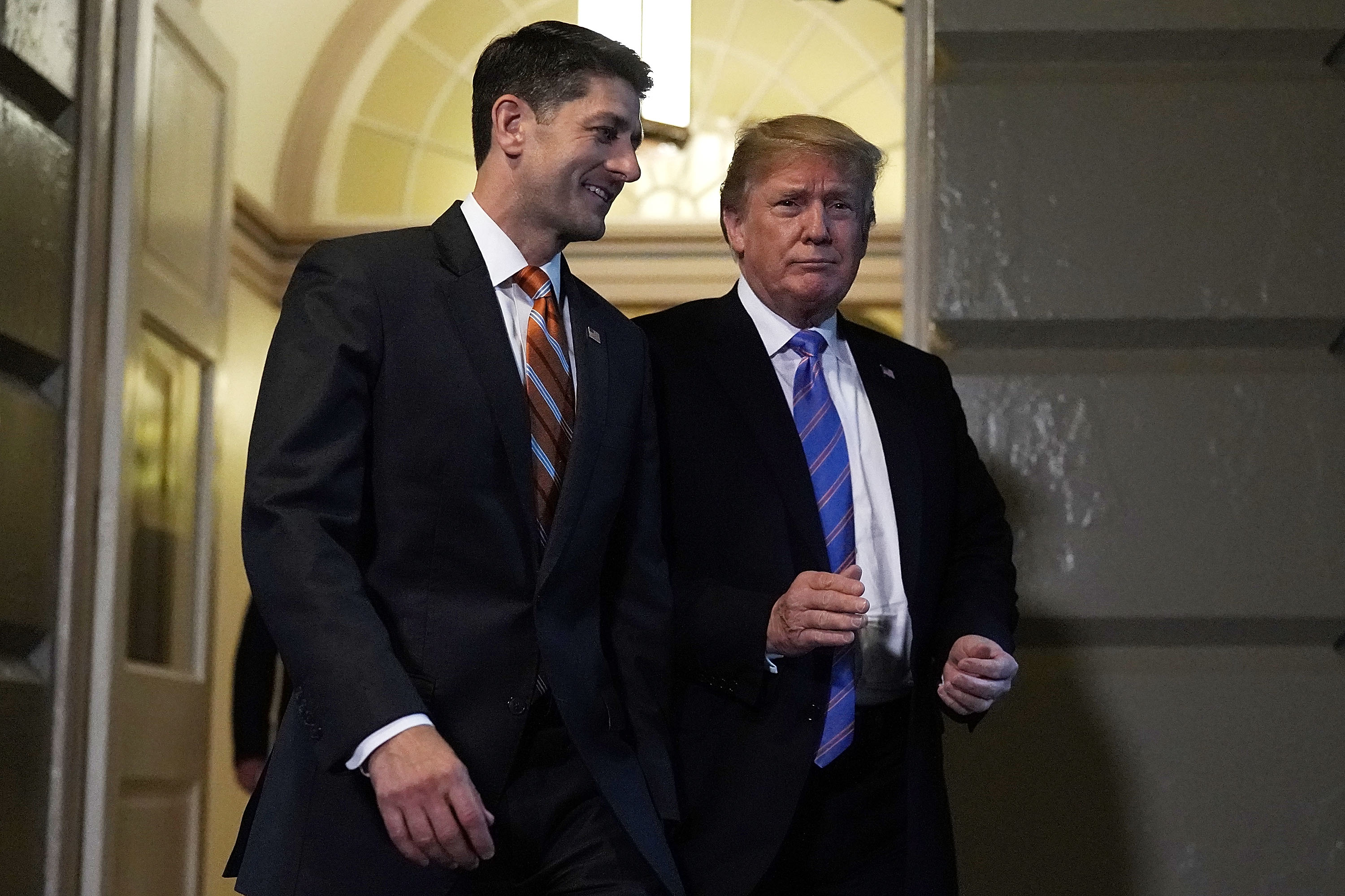 President Trump Addresses The House Republican Conference Meeting On Capitol Hill
