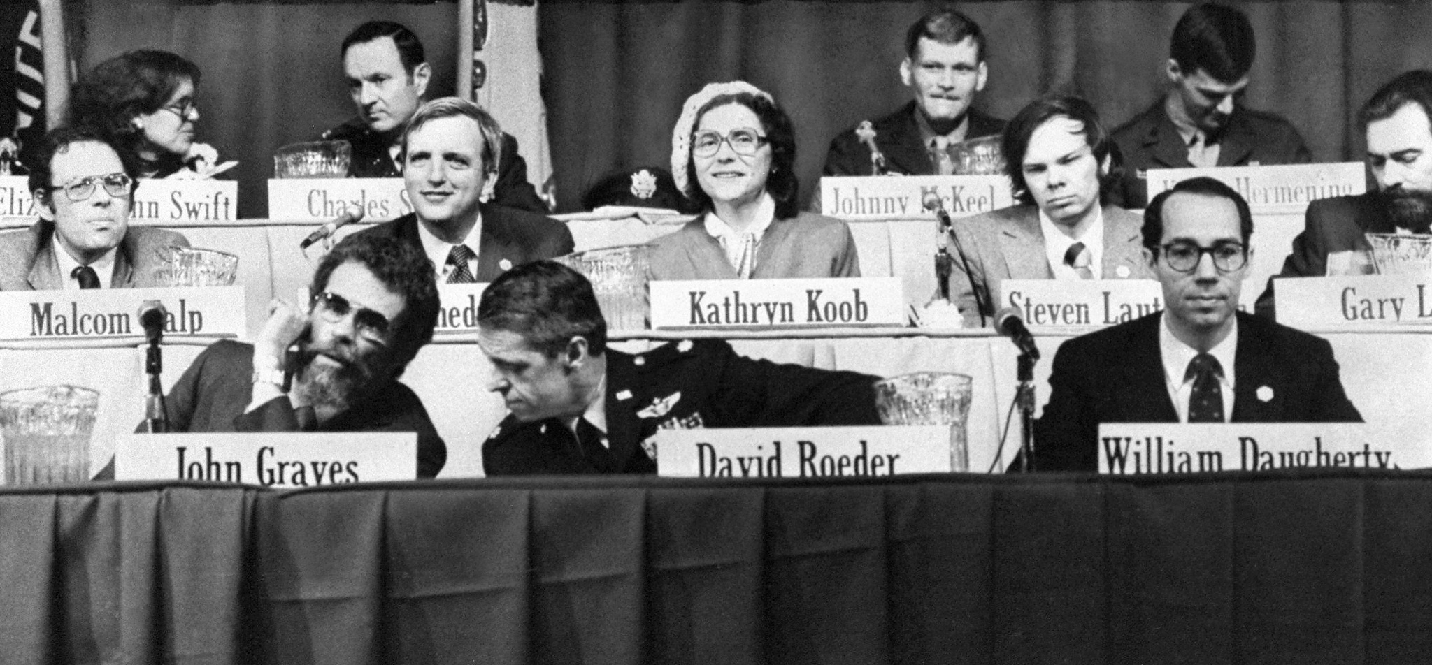 Returned hostages from Iran at press conference on Jan. 28, 1981