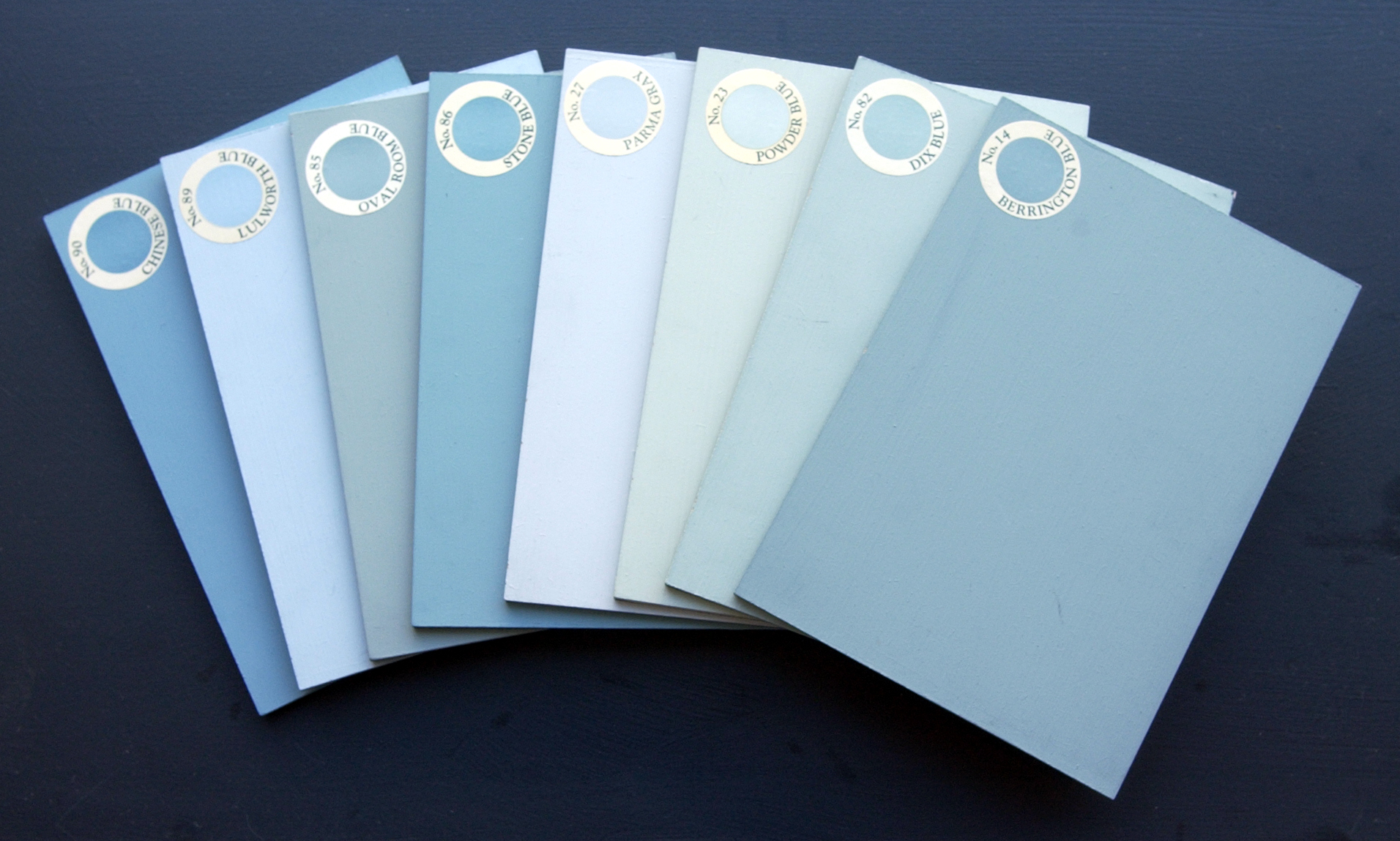 blue paint samples