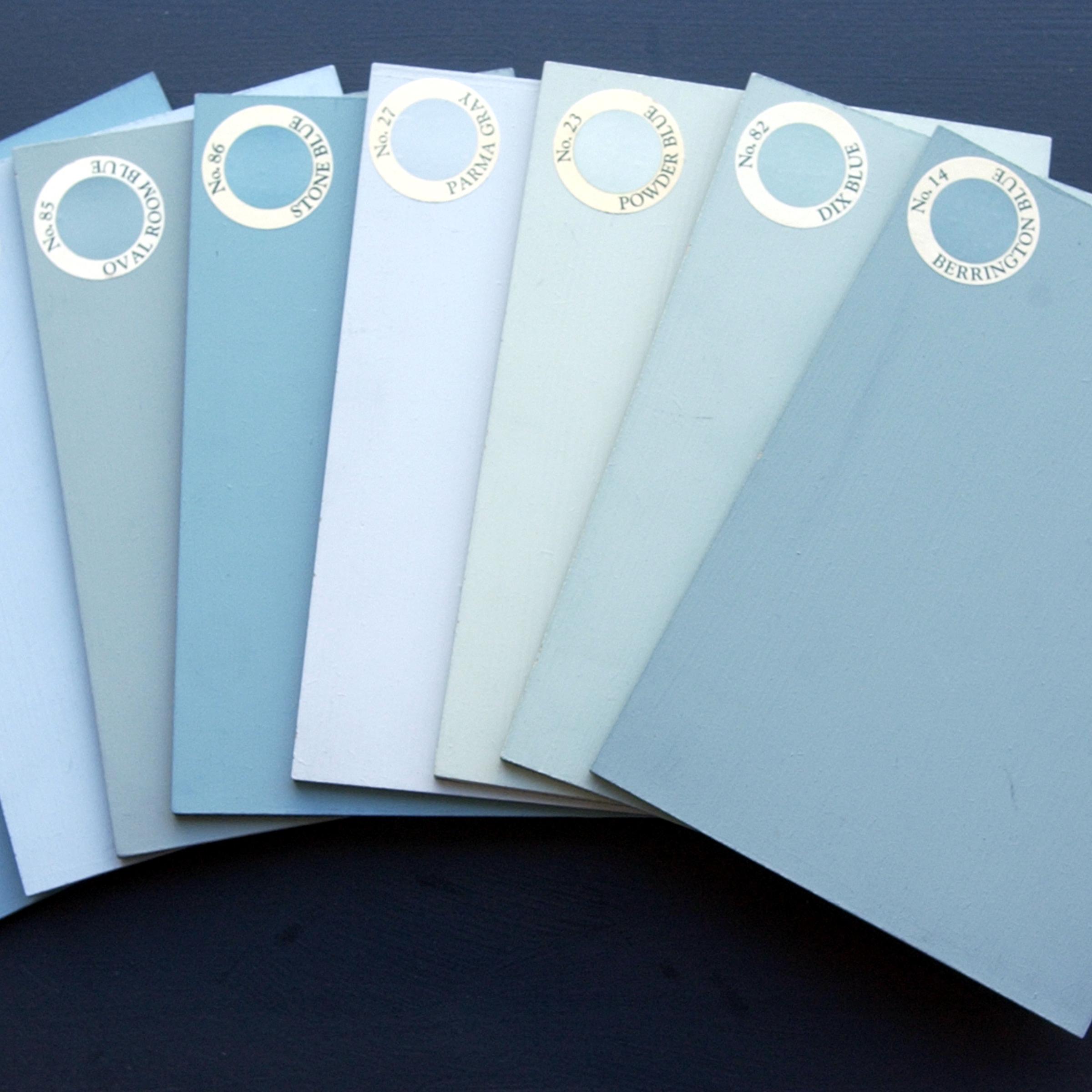 blue paint samples
