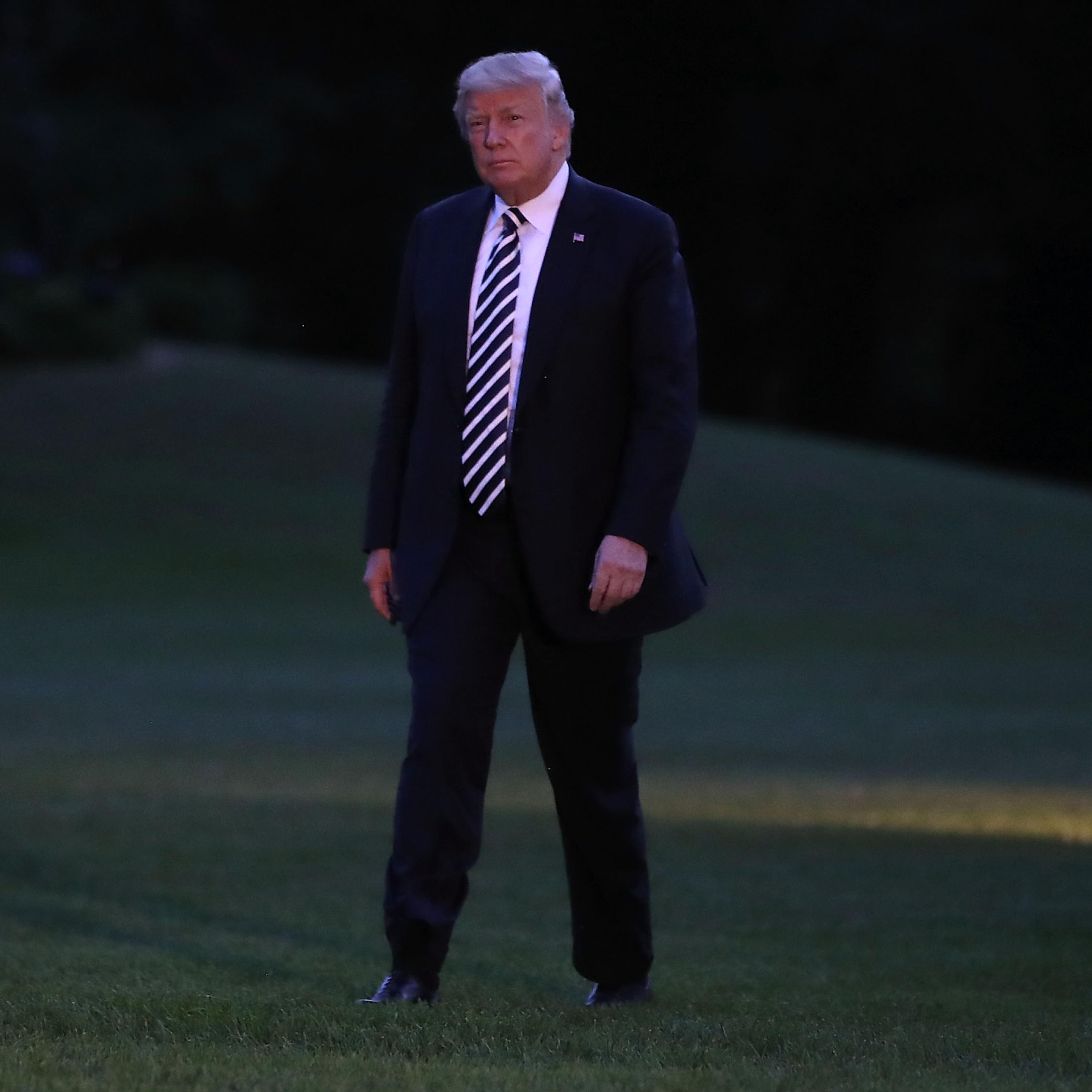 President Trump arrives at the White House