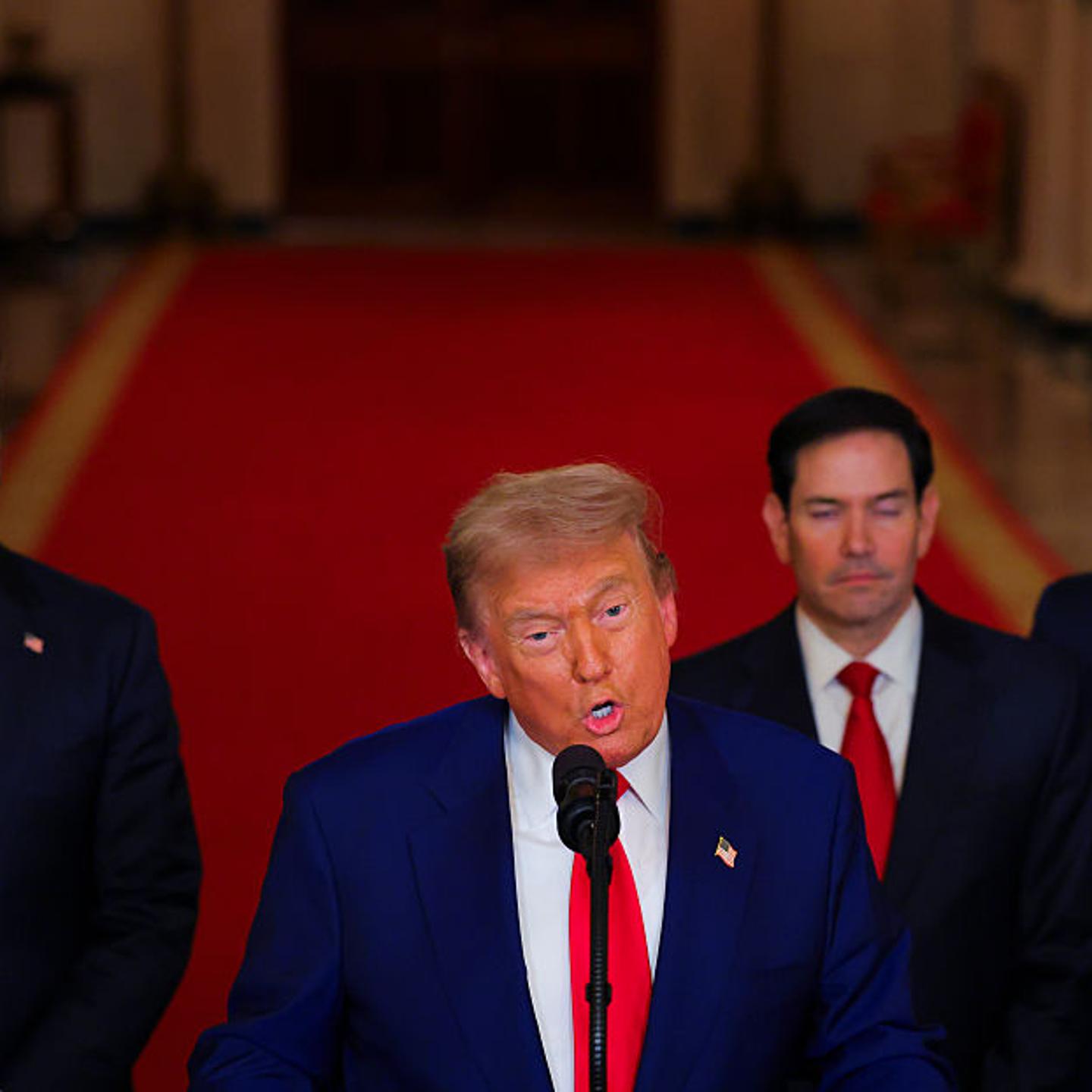 U.S. President Donald Trump delivers an address to the nation from the White House in Washington, D.C. on June 21, 2025.