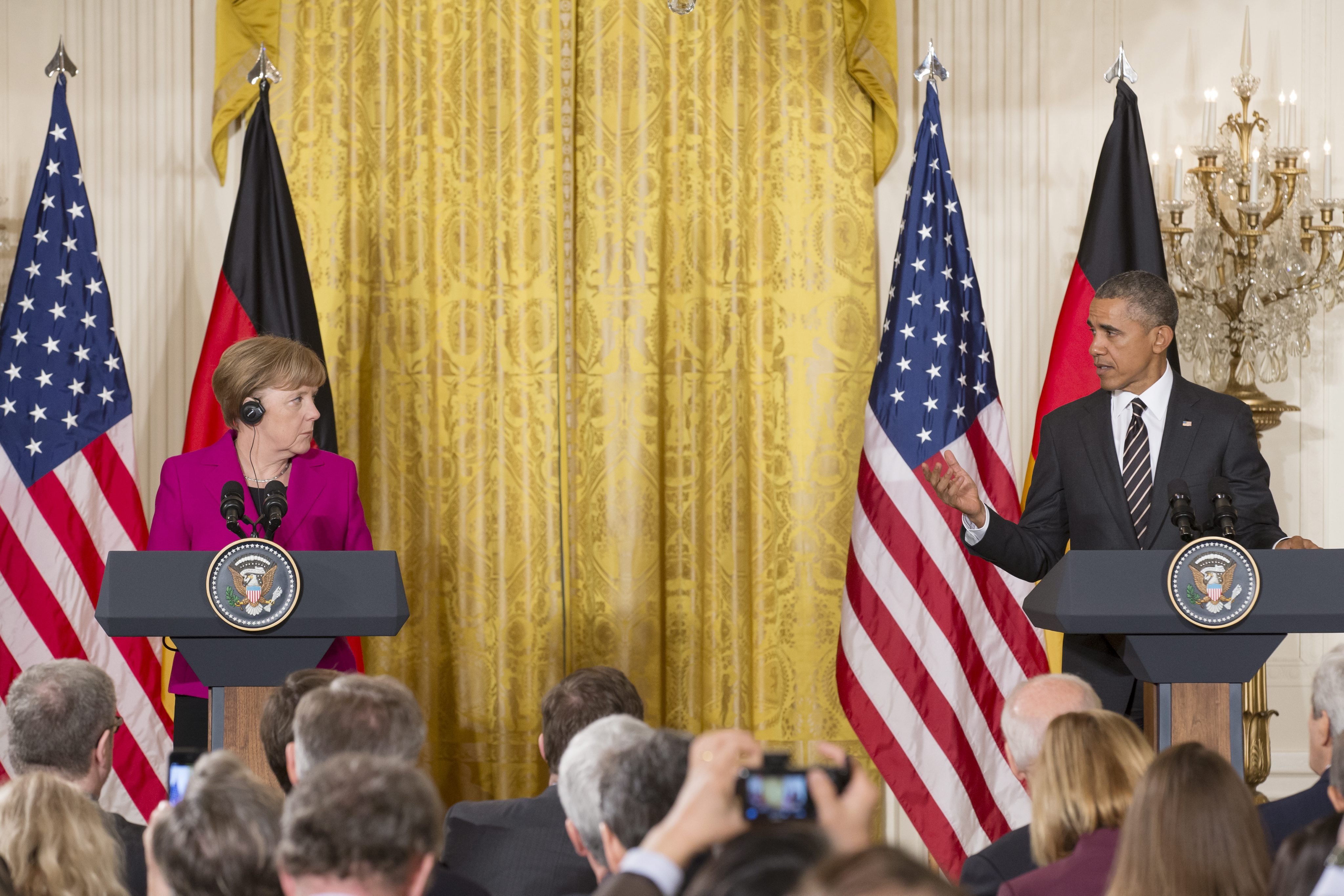 US President Barack Obama and Chancellor of Germany Angela Merkel