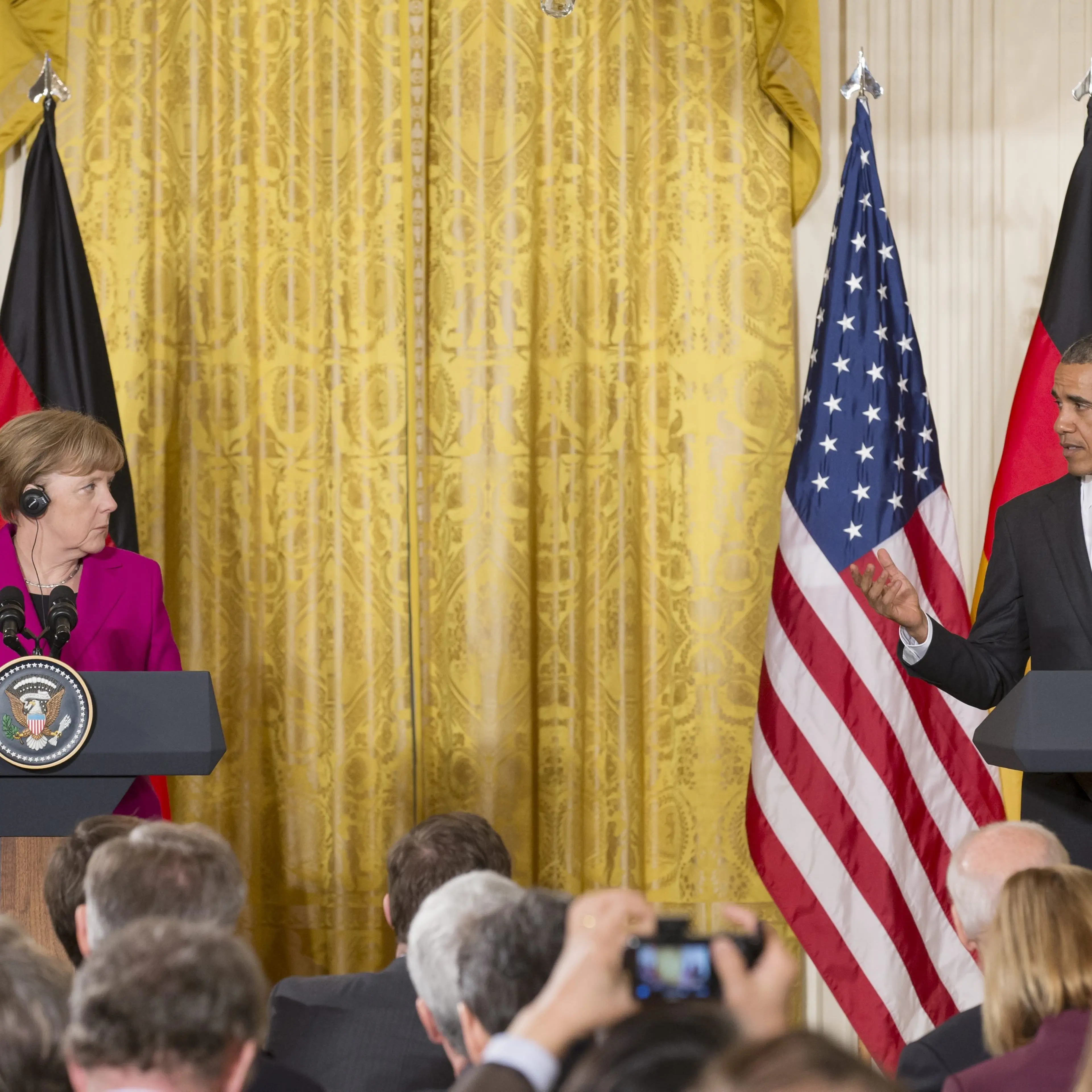 US President Barack Obama and Chancellor of Germany Angela Merkel