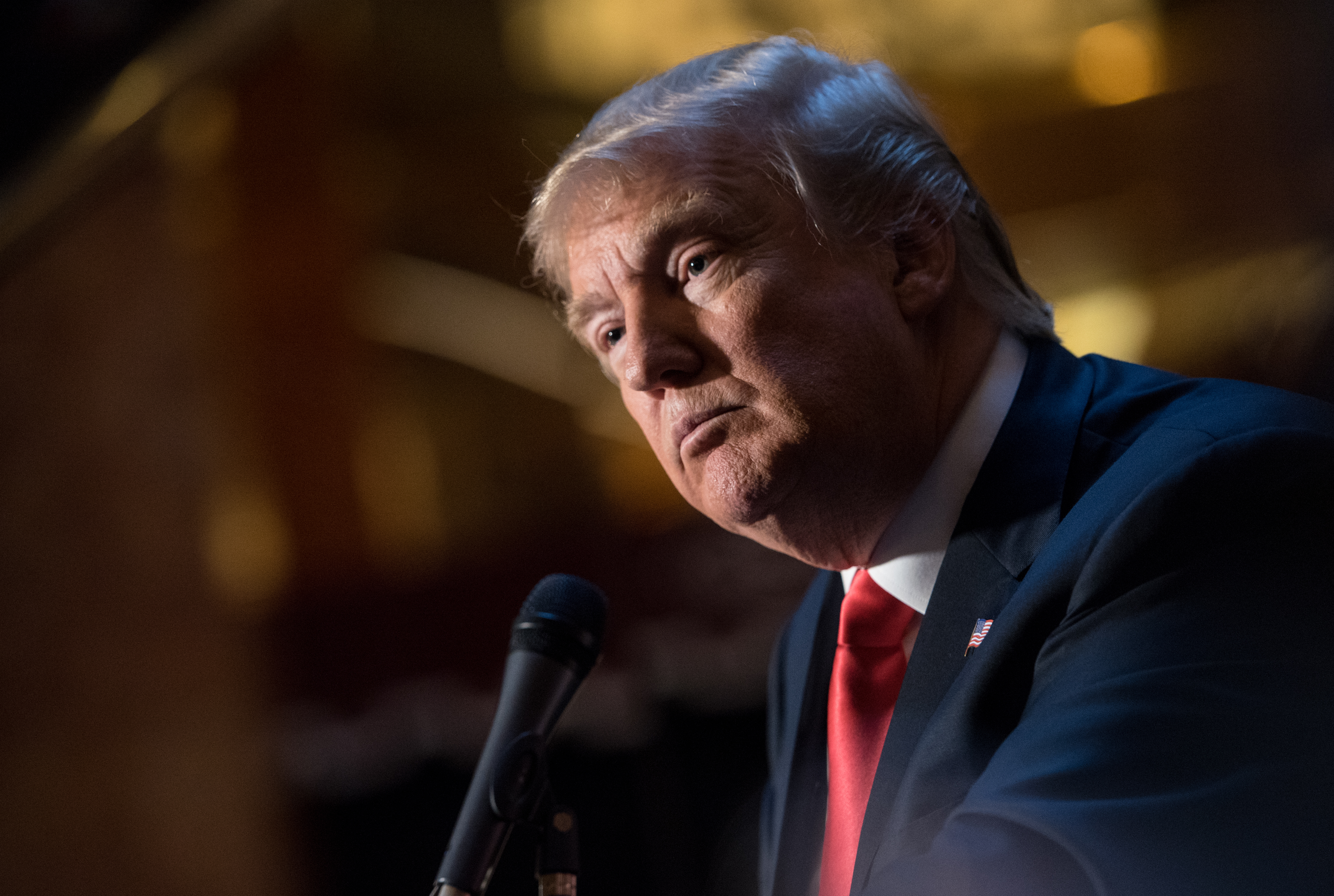 Donald Trump speaks at Trump Tower on Nov. 3, 2015 in New York City.