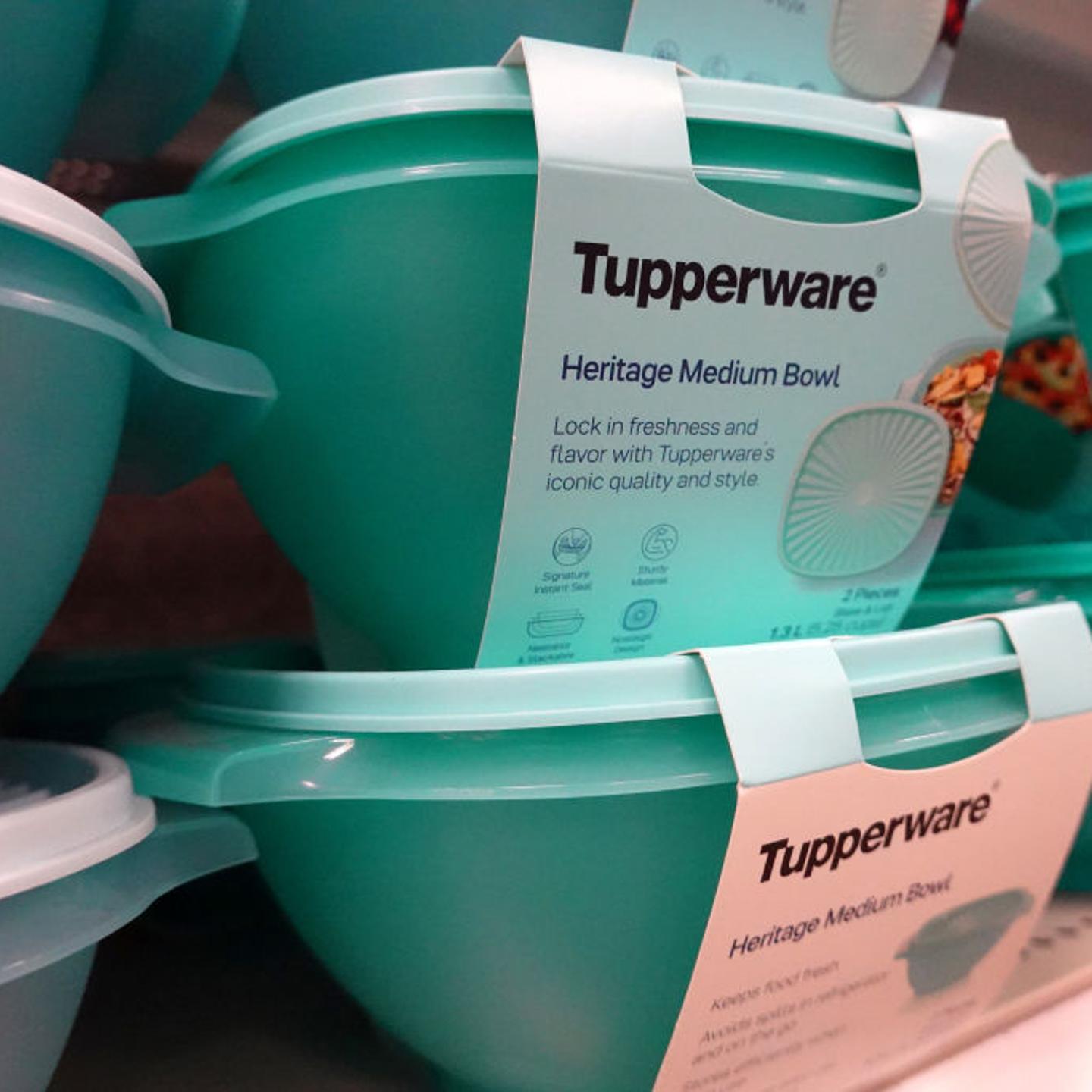 Tupperware products are offered for sale at a retail store in Chicago, Illinois, on April 10, 2023.