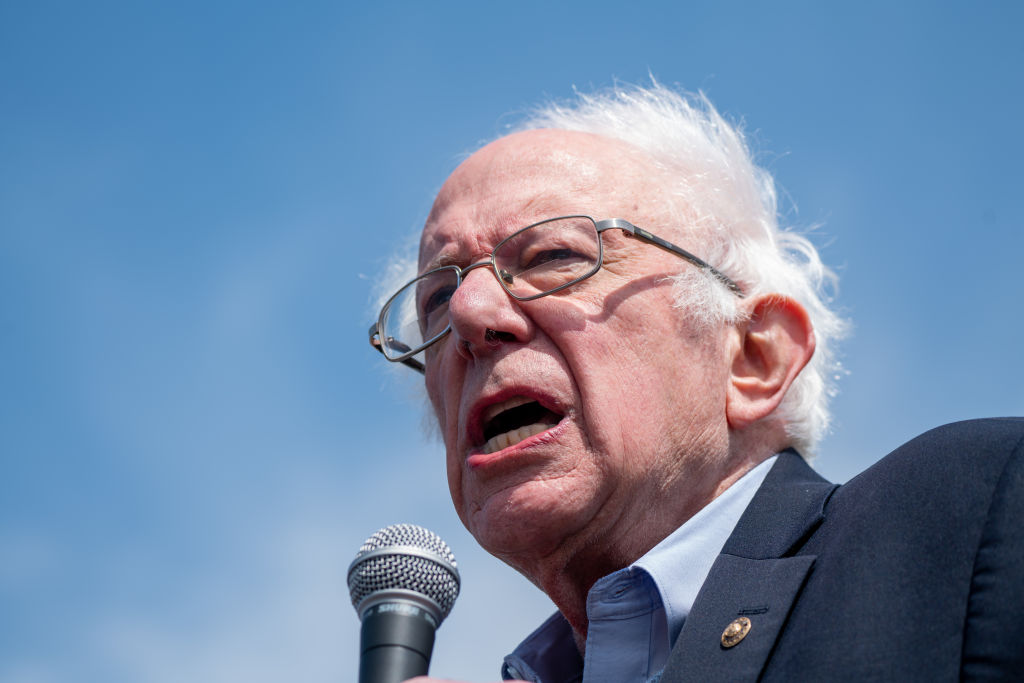 Sen. Bernie Sanders Leads A Labor Rally At The Staten Island Amazon Facility That Voted To Unionize