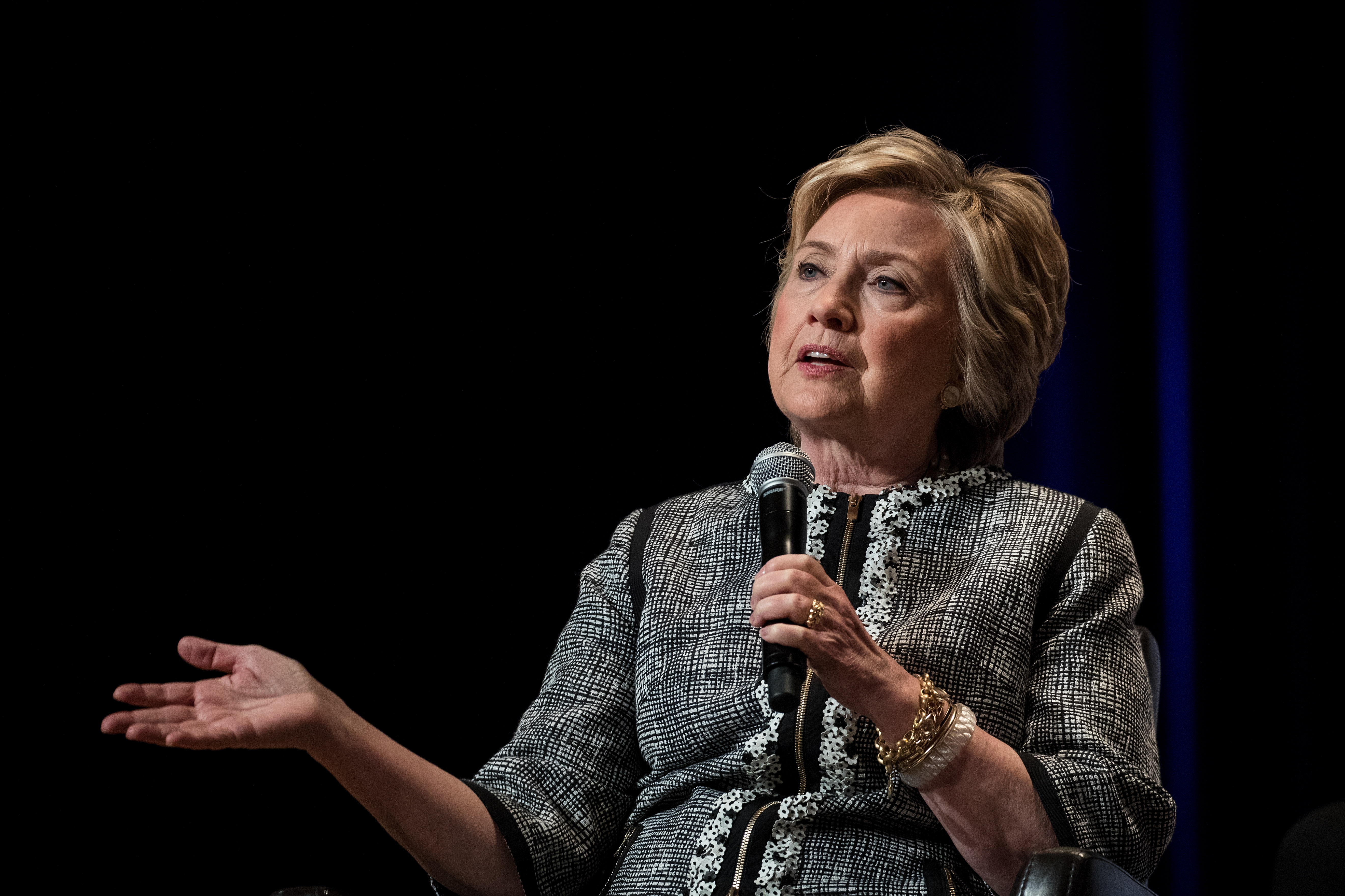 Hillary Clinton Addresses Book Expo In New York City