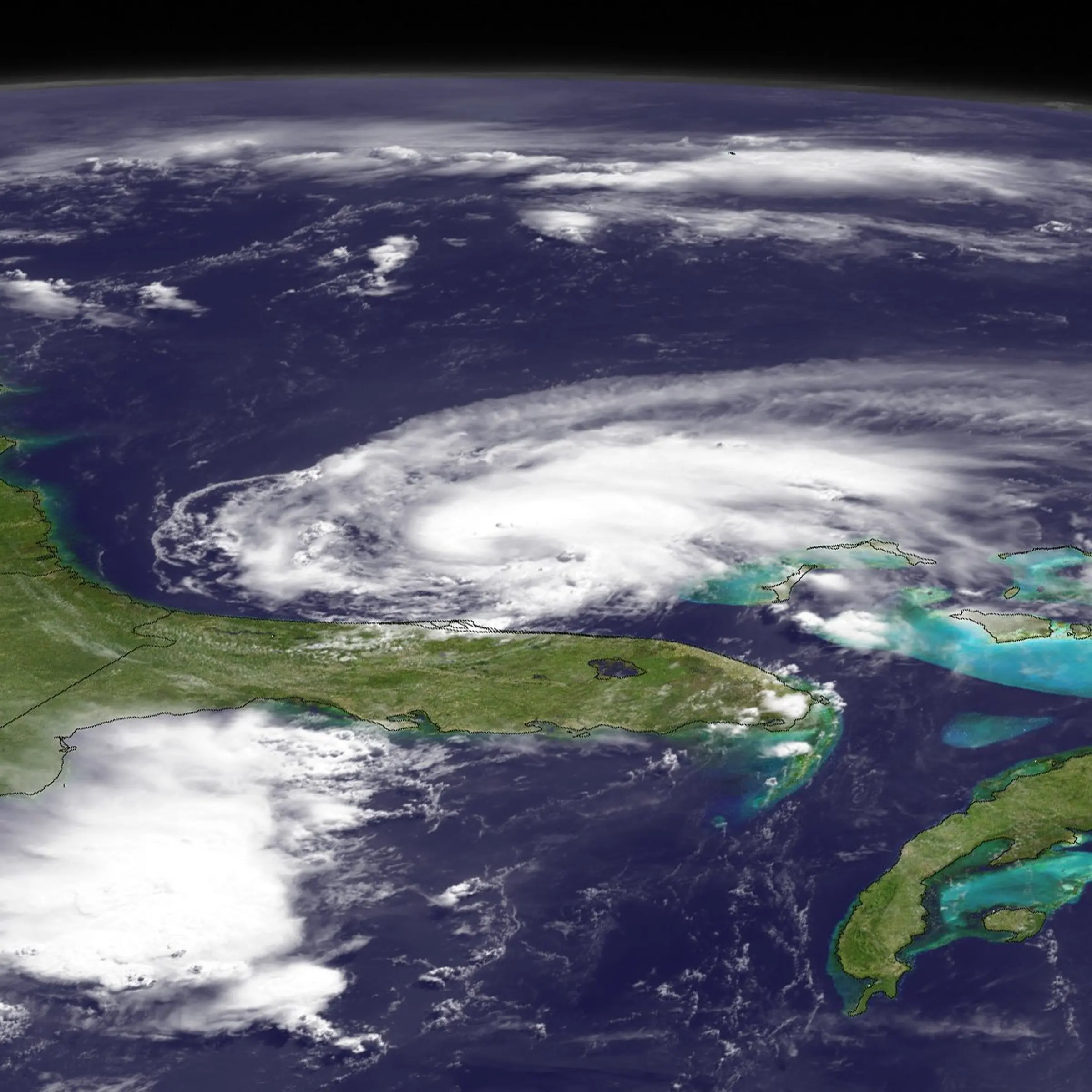 Weather system Arthur travels up the east coast of the United States in the Atlantic Ocean pictured on July 2, 2014.