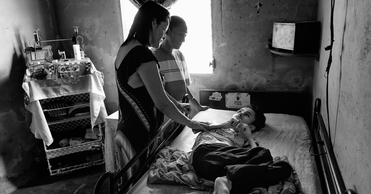 Miguel Blanco, 28, has a neurological condition and suffers from extreme malnutrition. Blanco was photographed in April in El Barrio Alto de Milagros Norte in Maracaibo.
