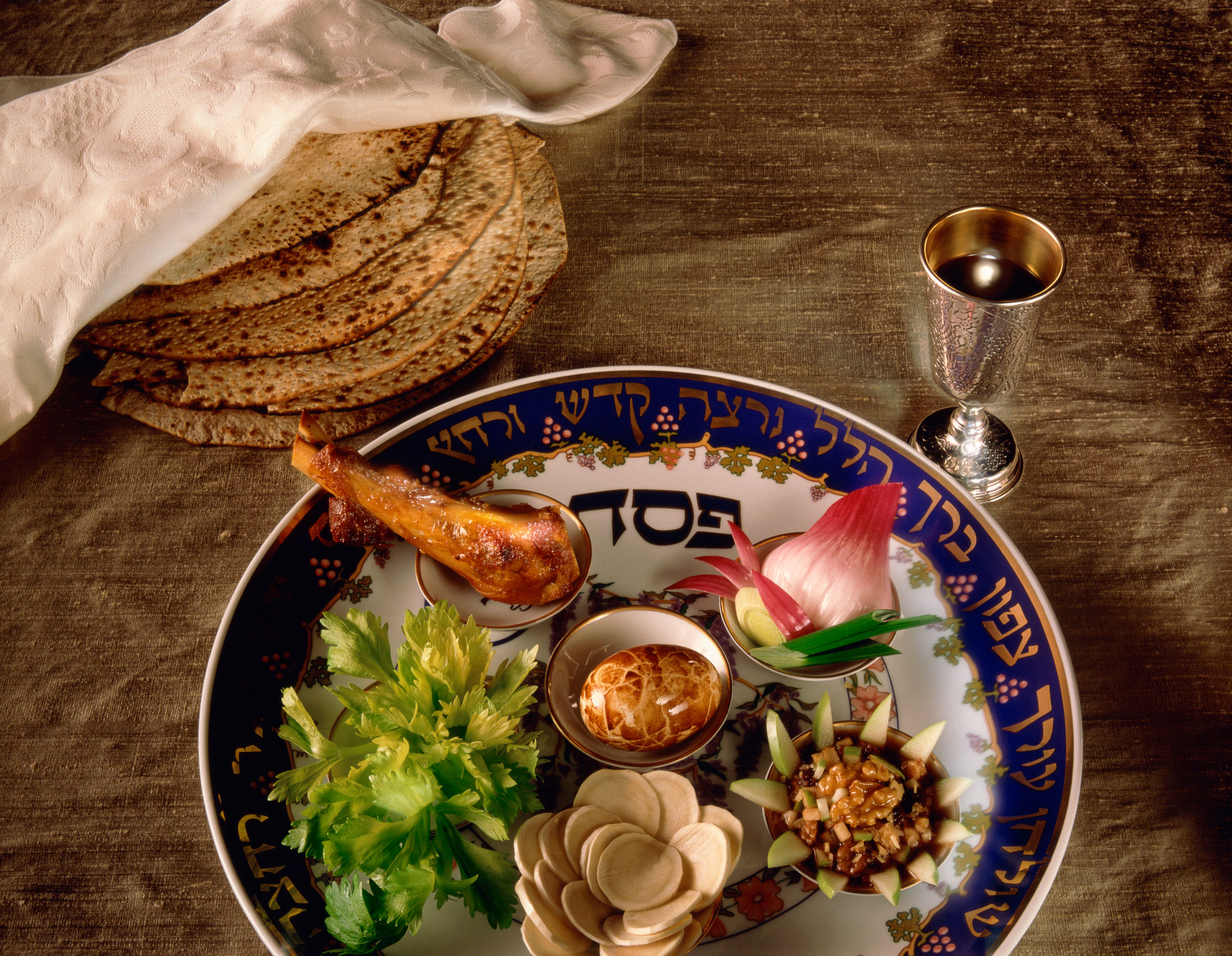 Seder plate and matzah
