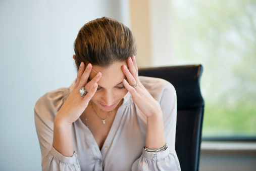 business-woman-head-down