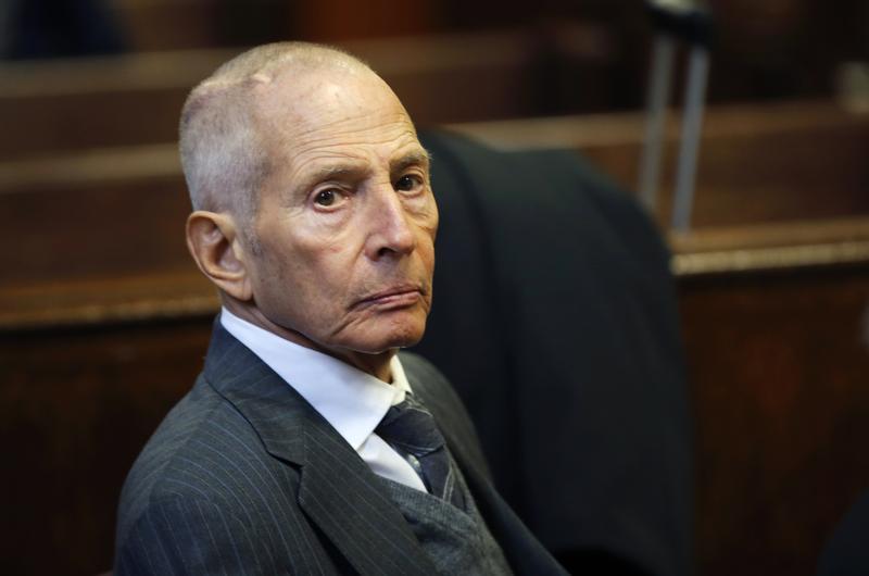 Real estate heir Robert Durst appears in a criminal courtroom for his trial on charges of trespassing on property owned by his estranged family, in New York