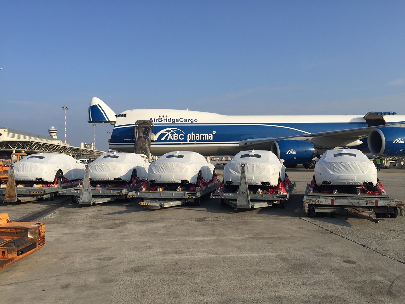 Five of the 40 Maseratis transported to Papua New Guinea for the APEC summit in November