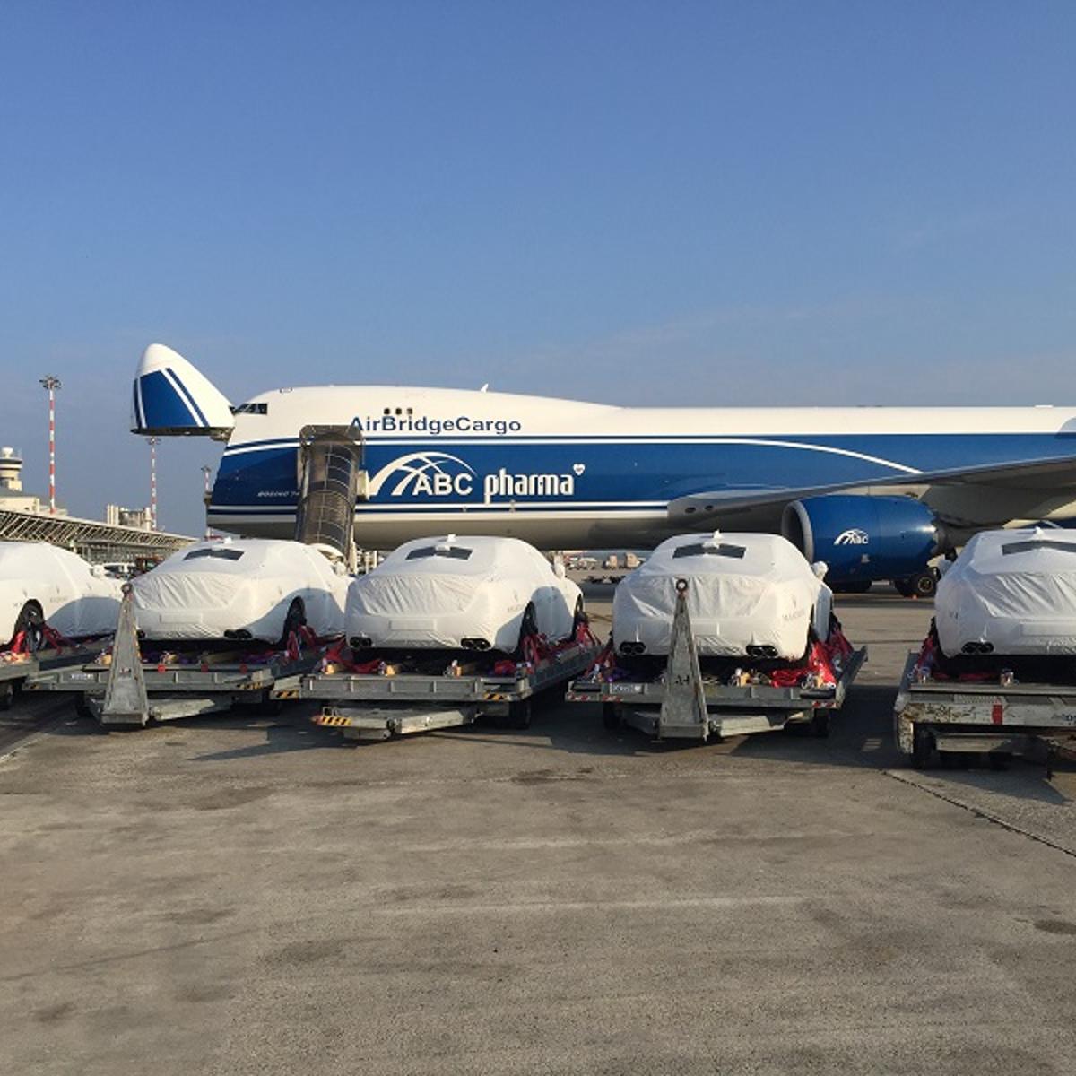 Five of the 40 Maseratis transported to Papua New Guinea for the APEC summit in November