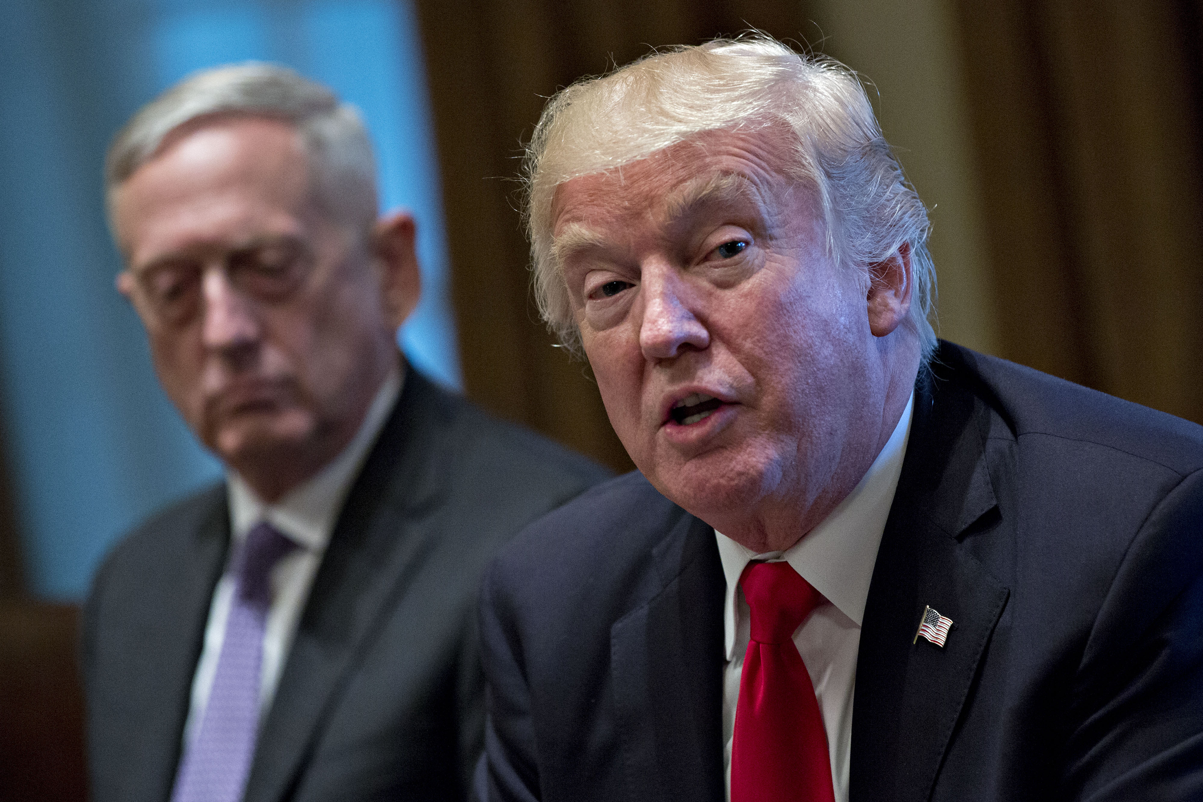 President Trump Participates In Briefing With Senior Military Leaders