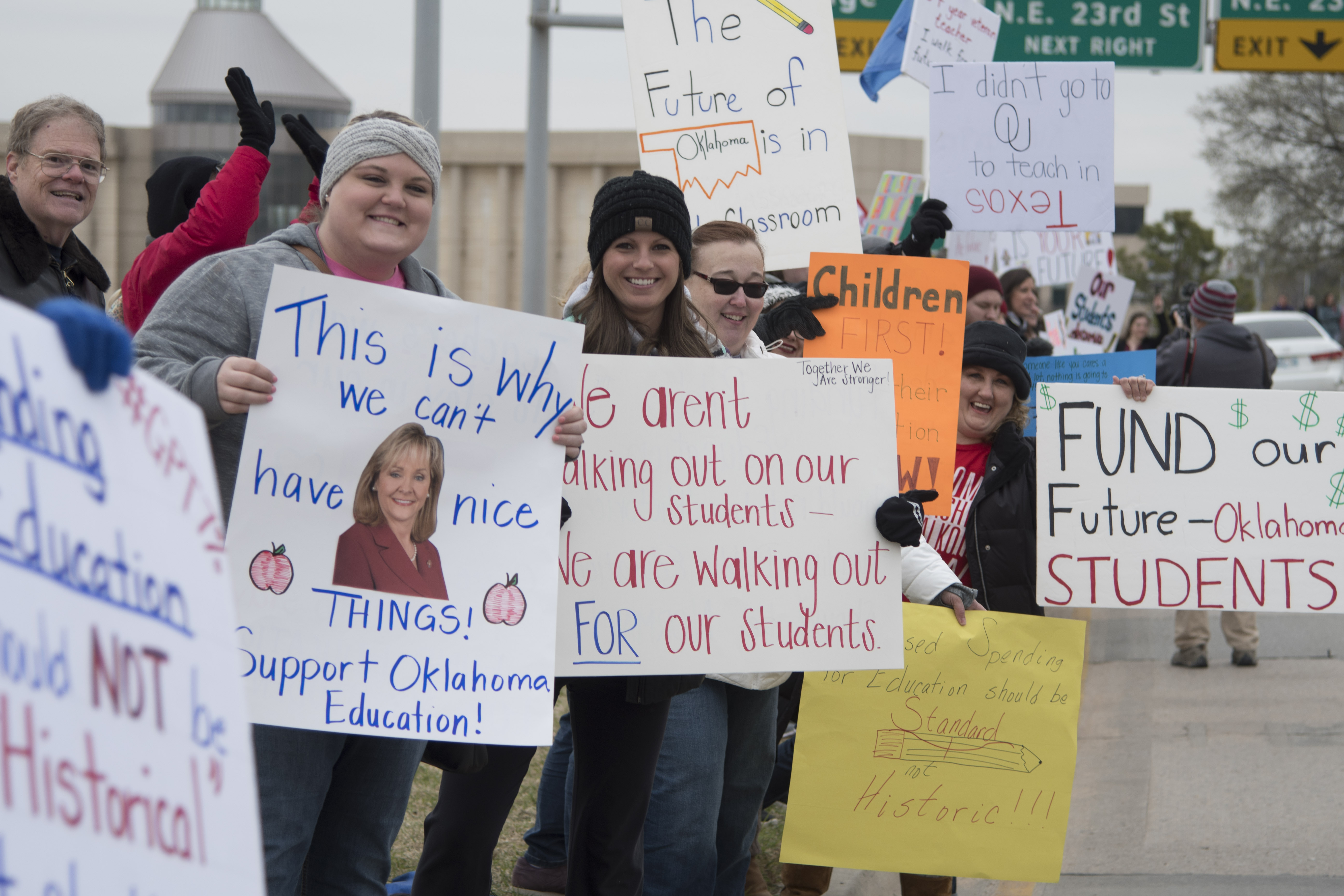 Oklahoma Teachers Go On Strike And Rally At State Capitol