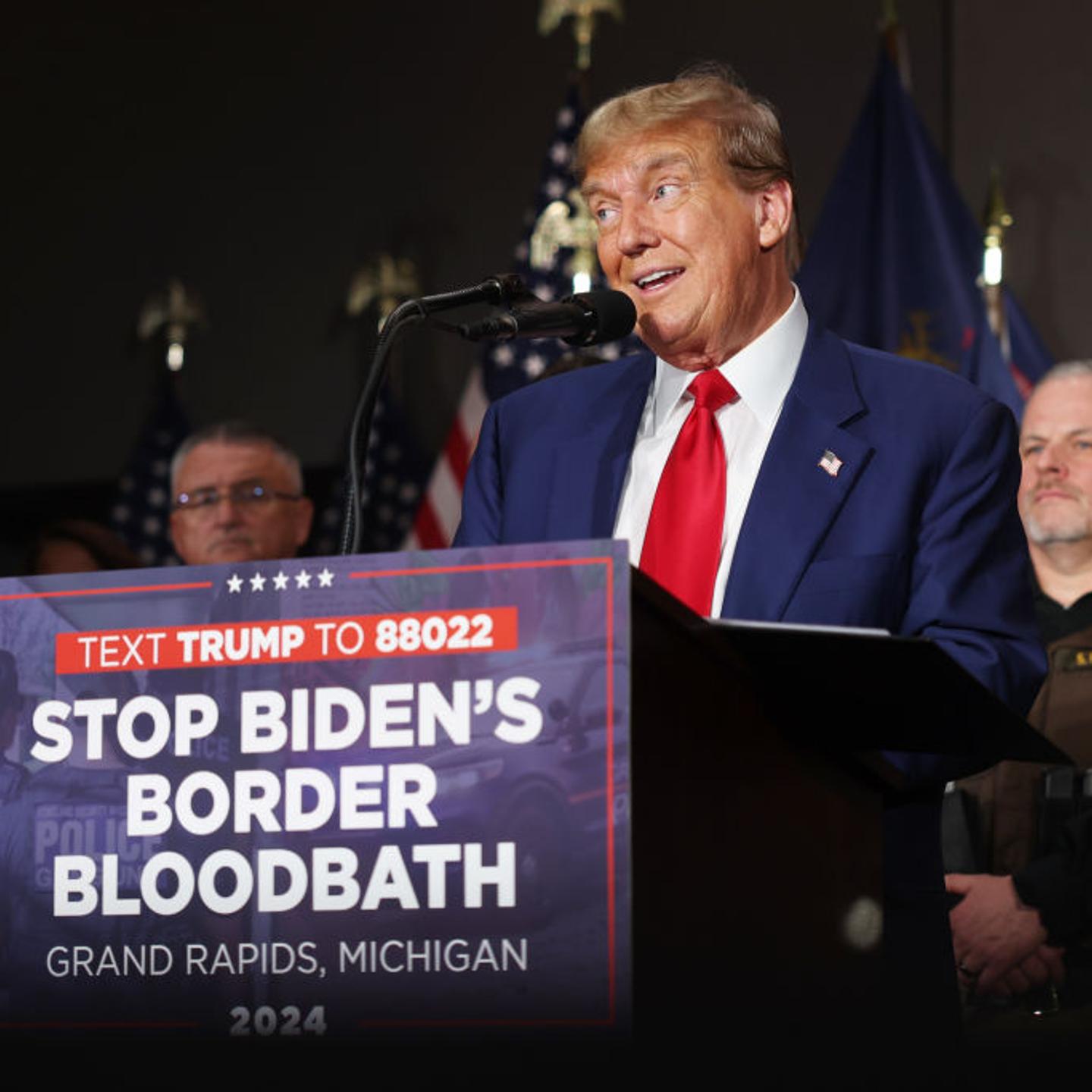 Former President Trump Holds A Campaign Rally In Grand Rapids, Michigan