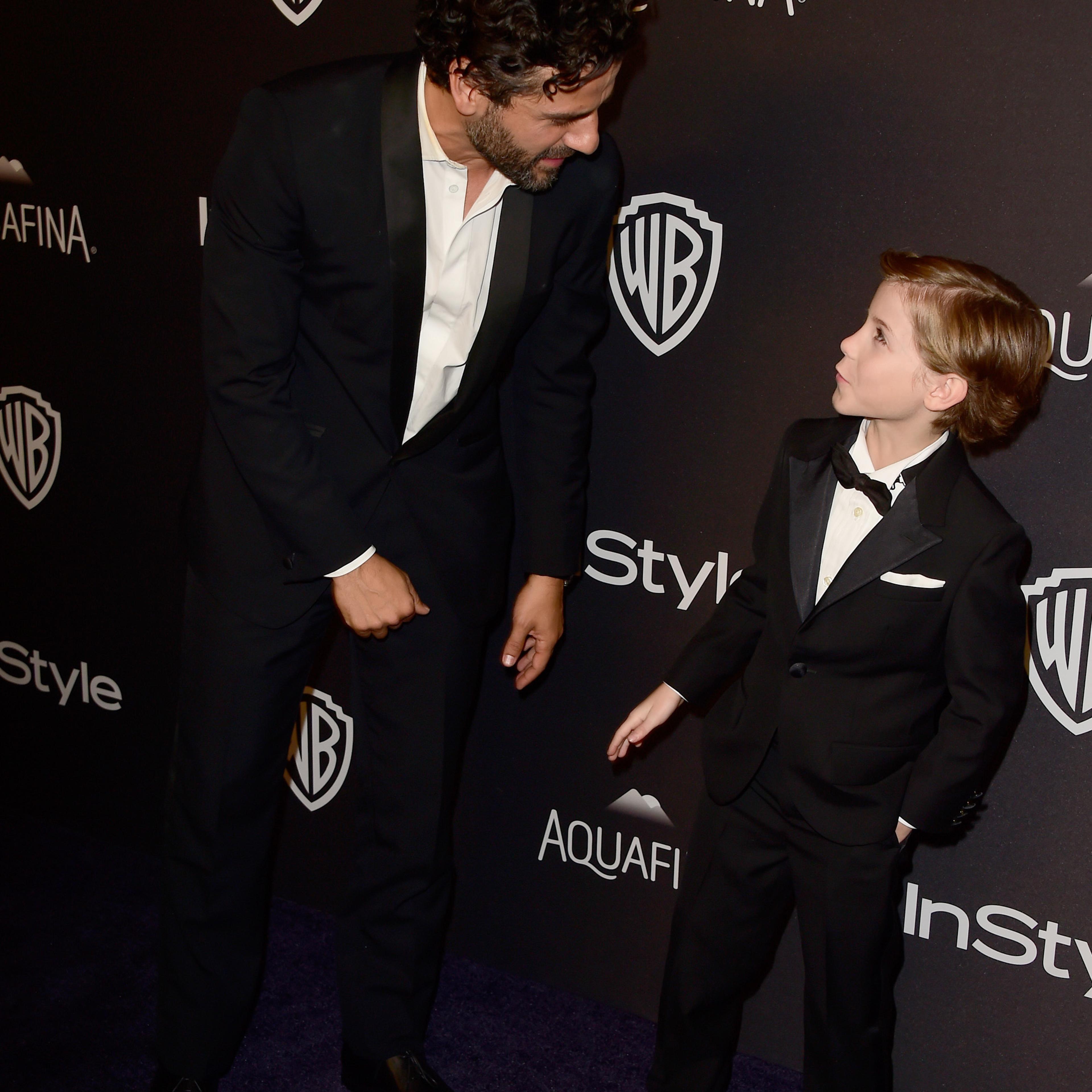 Oscar Isaac and Jacob Tremblay attend InStyle and Warner Bros. 73rd Annual Golden Globe Awards Post-Party at The Beverly Hilton Hotel in Los Angles on Jan. 10, 2016.