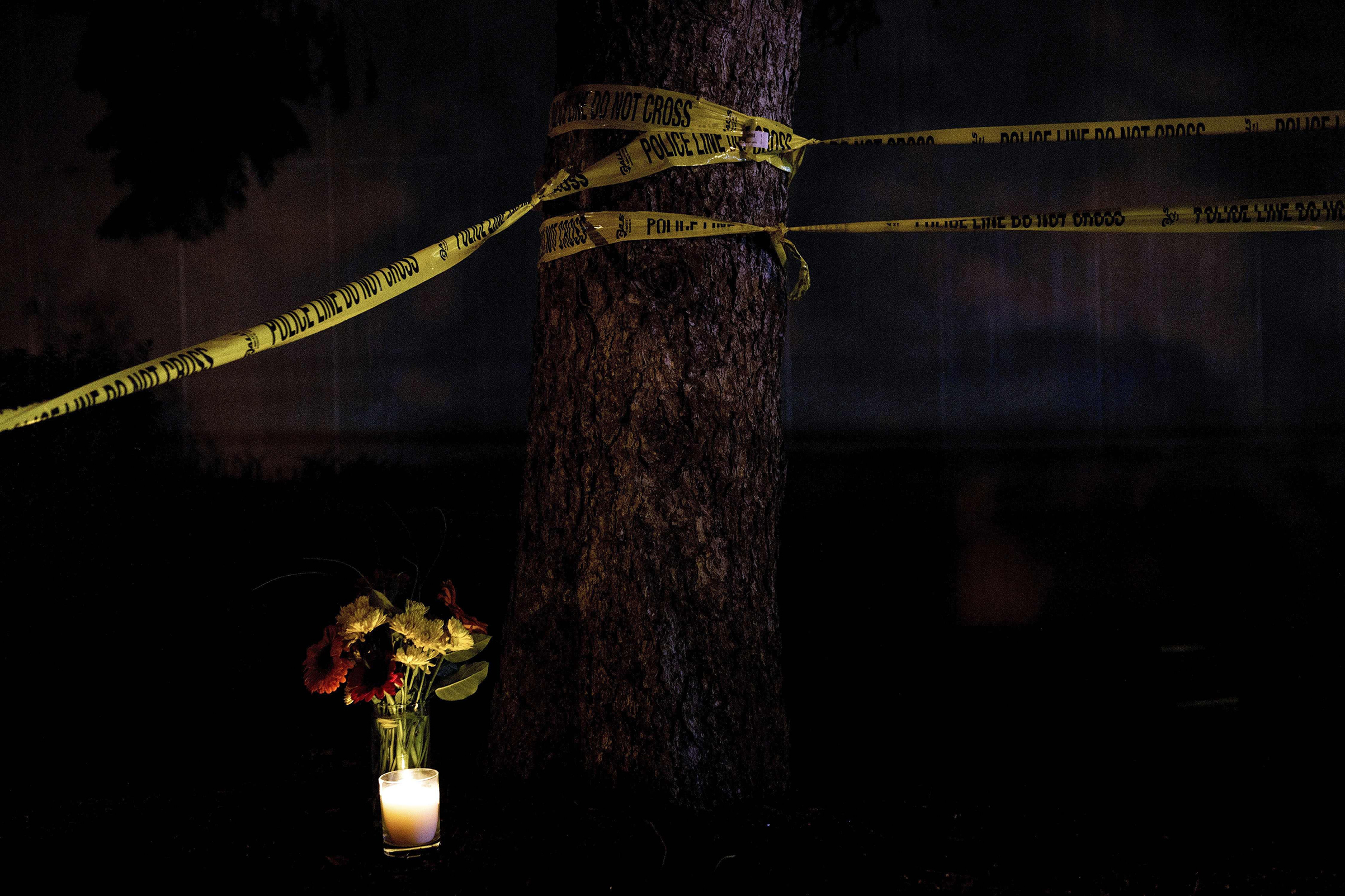 A memorial tribute outside the Tree of Life synagogue in Pittsburgh on Oct. 30