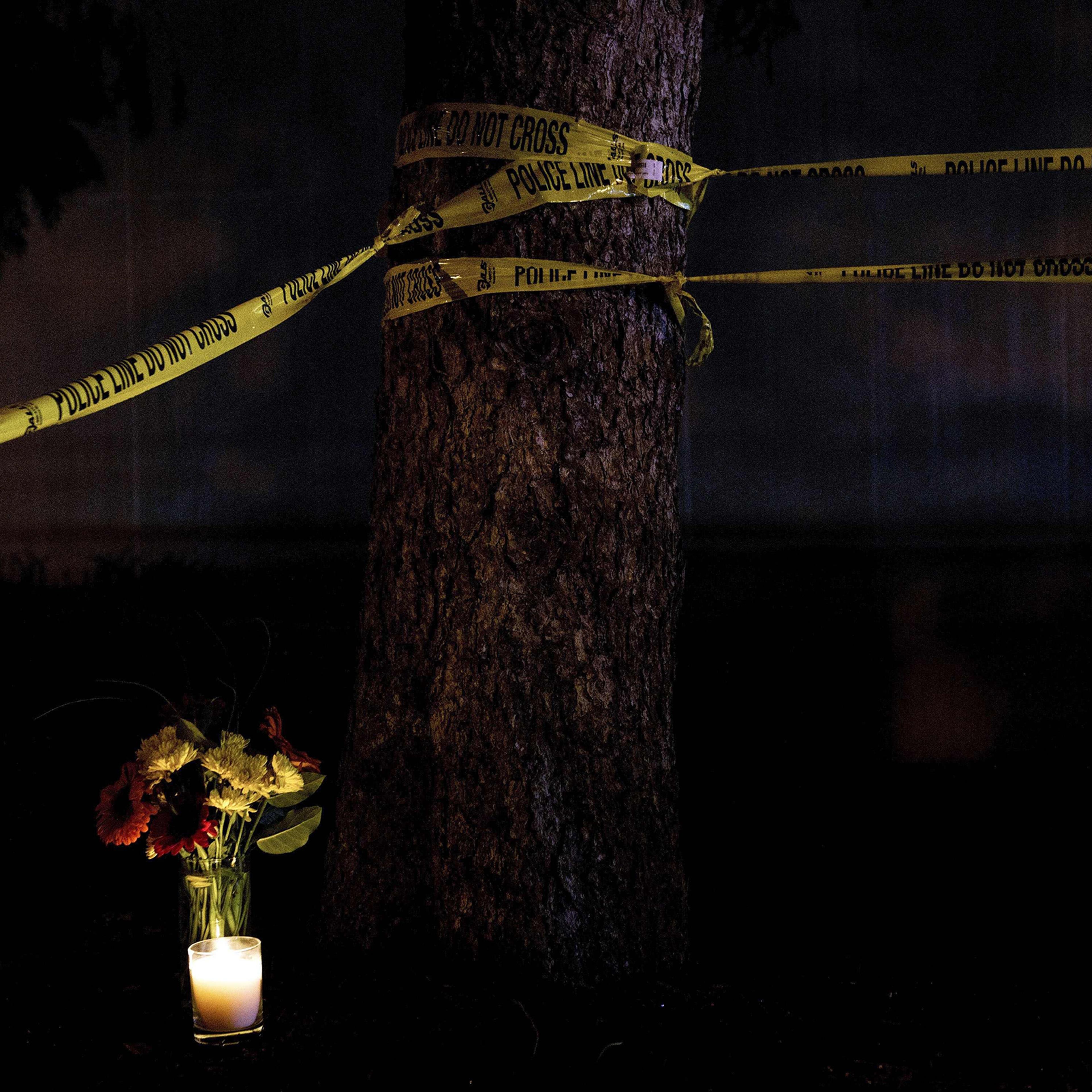 A memorial tribute outside the Tree of Life synagogue in Pittsburgh on Oct. 30