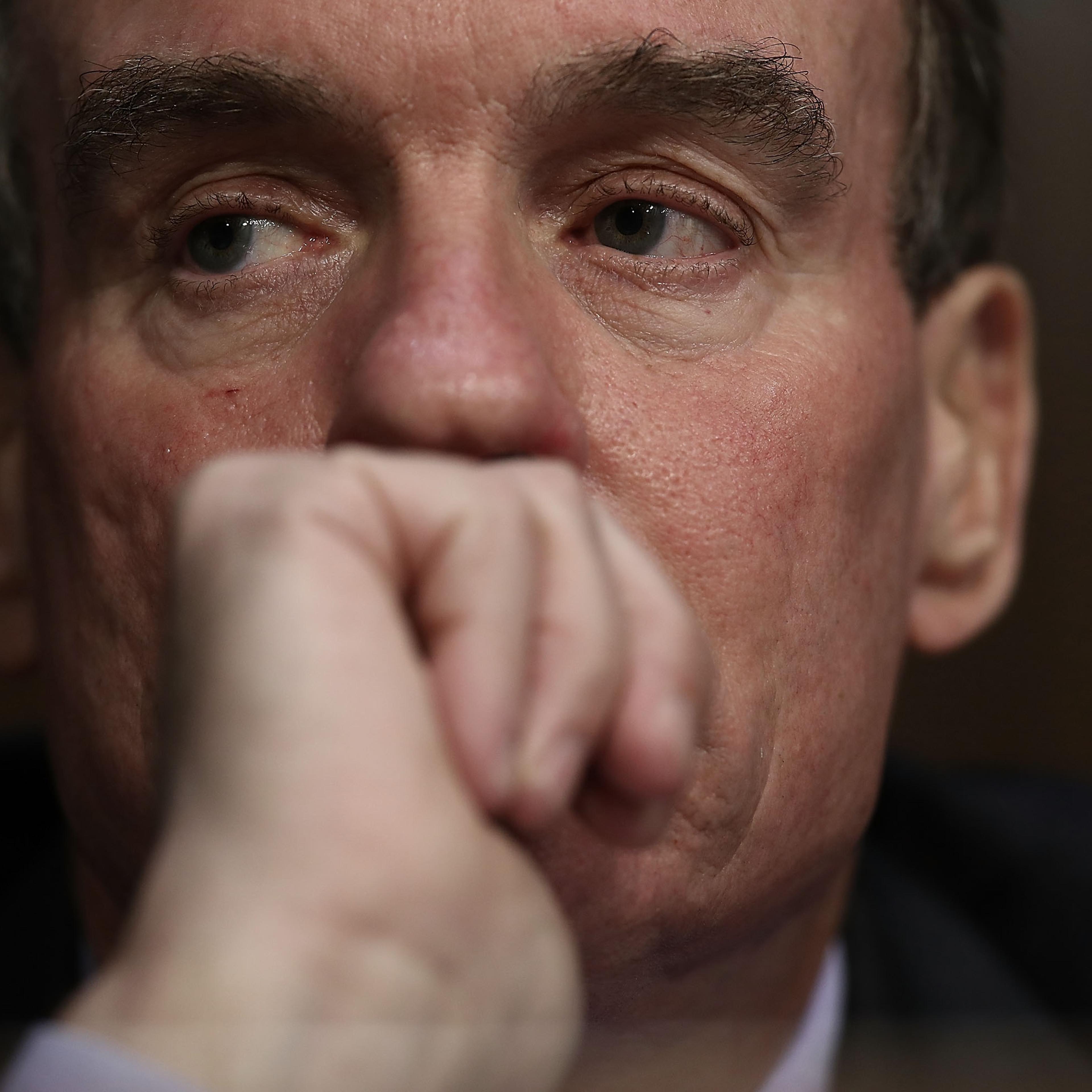 Sen. Mark Warner (D-VA) listens to testimony from U.S. Federal Reserve Board Chairwoman Janet Yellen during Yellen's testimony before the Senate Banking, Housing and Urban Affairs Committee in Washington, D.C., on June 21, 2016.