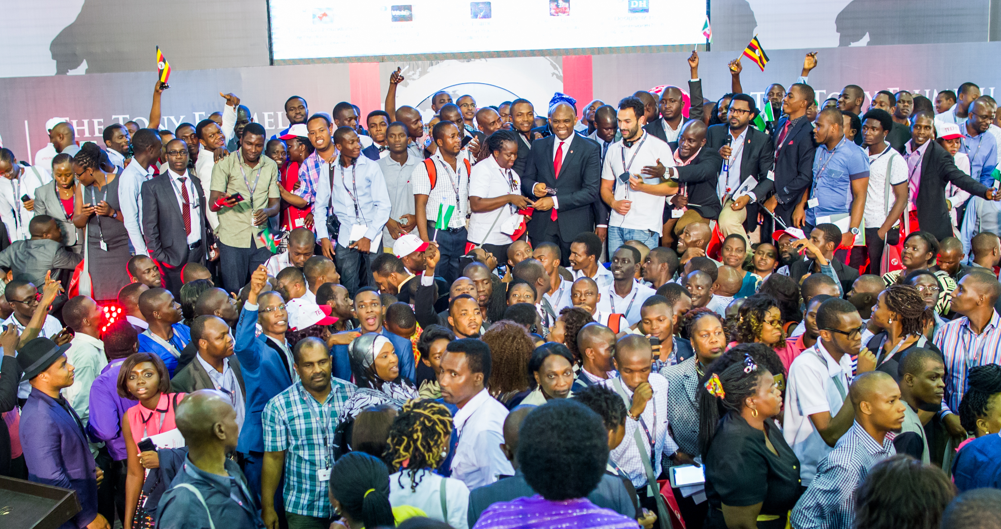 Tony O. Elumelu with the 1,000 entrepreneurs representing 51 African countries from the 2015 class of the $100 million Tony Elumelu Entrepreneurship Programme during the entrepreneurship boot camp in Ota, Nigeria in July.