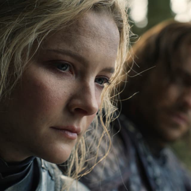 Morfydd Clark and Charlie Vickers in 'The Lord of the Rings: The Rings of Power'
