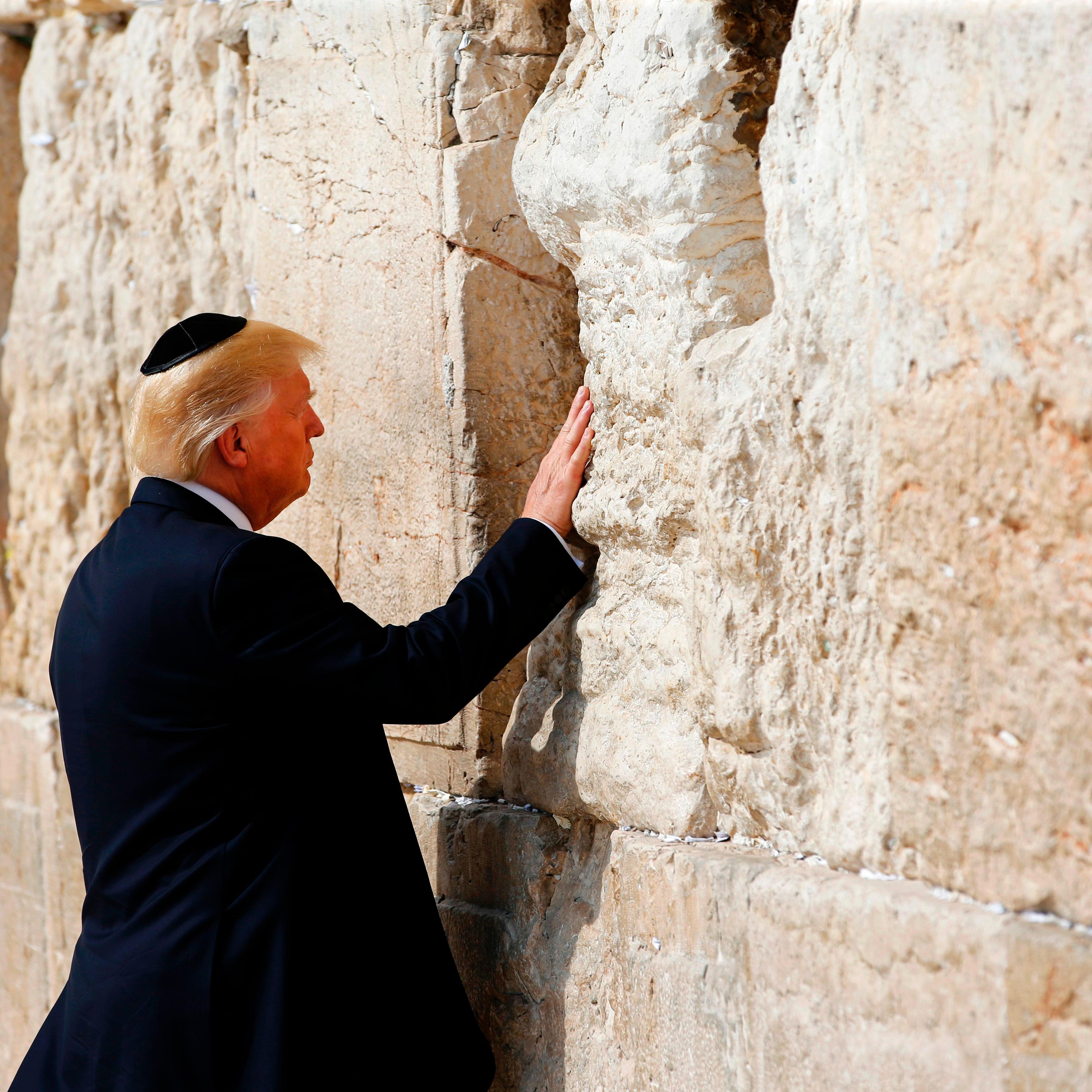 Donald Trump visits the Western Wall in Jerusalem