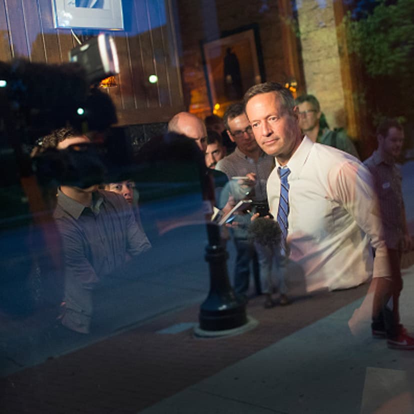 Democratic presidential hopeful and former Maryland Gov. Martin O'Malley speaks to the media following a campaign event at the Sanctuary Pub on June 11, 2015 in Iowa City, Iowa.