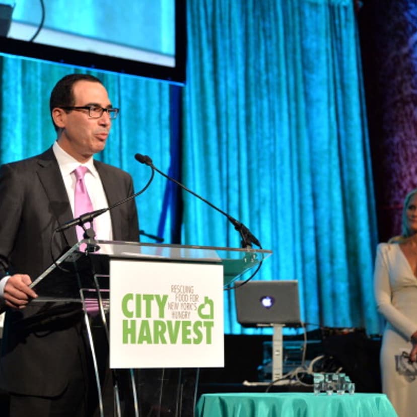 Heather Mnuchin and Steven Mnuchin speak onstage City Harvest: An Event Of Practical Magic on April 24, 2014 in New York City.