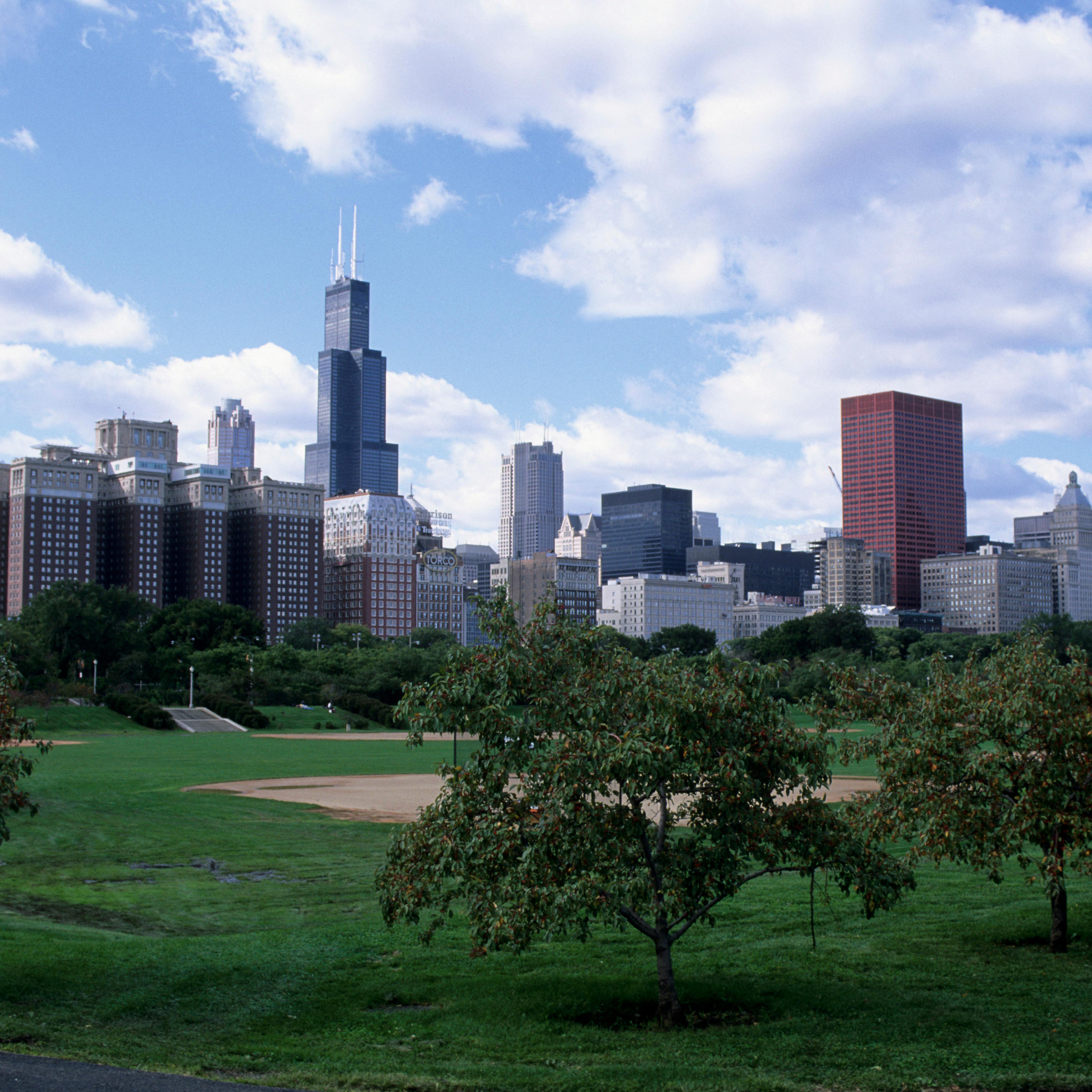 USA, Illinois, Chicago, Grant Park, Chicago Skyline