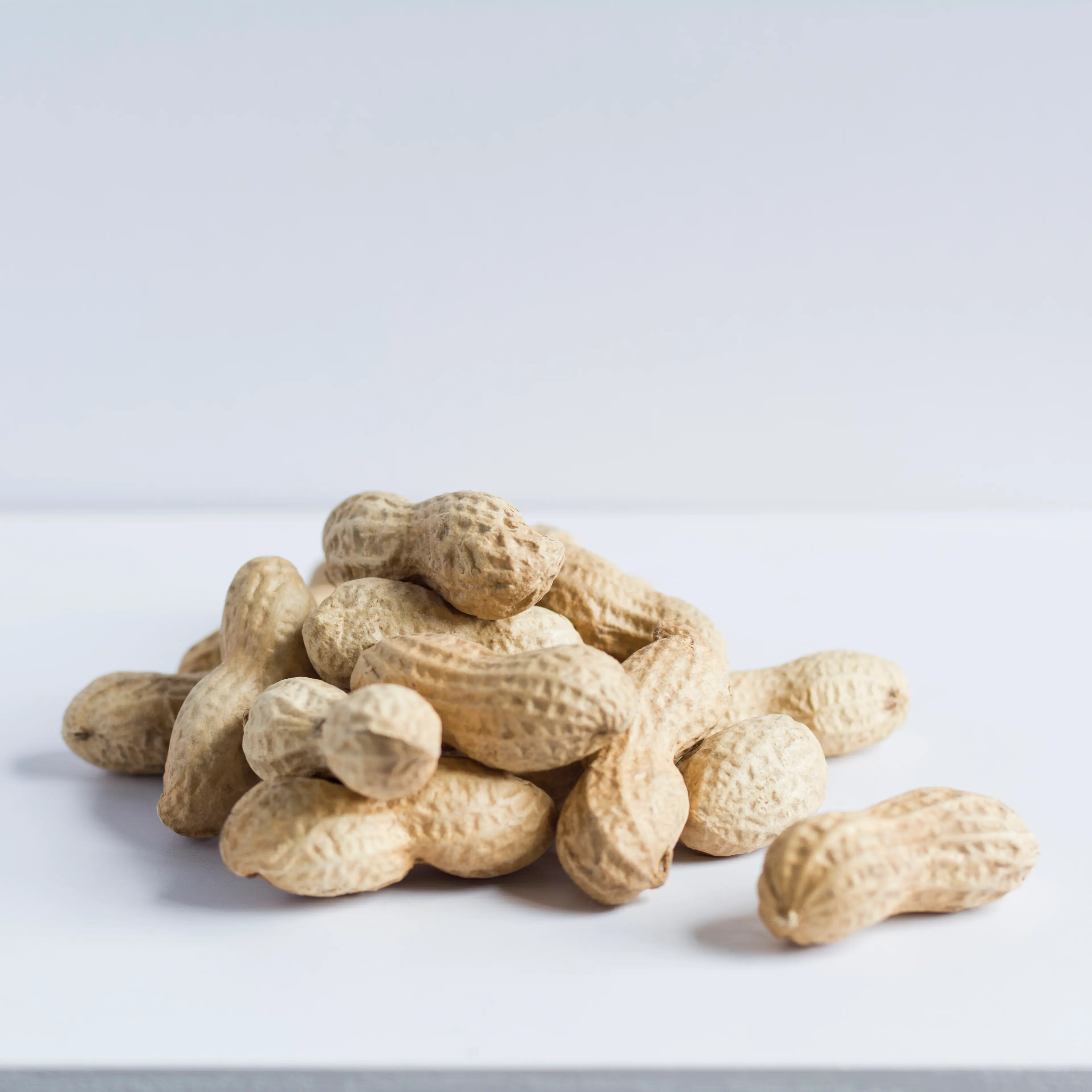 Pile of whole peanuts in shell