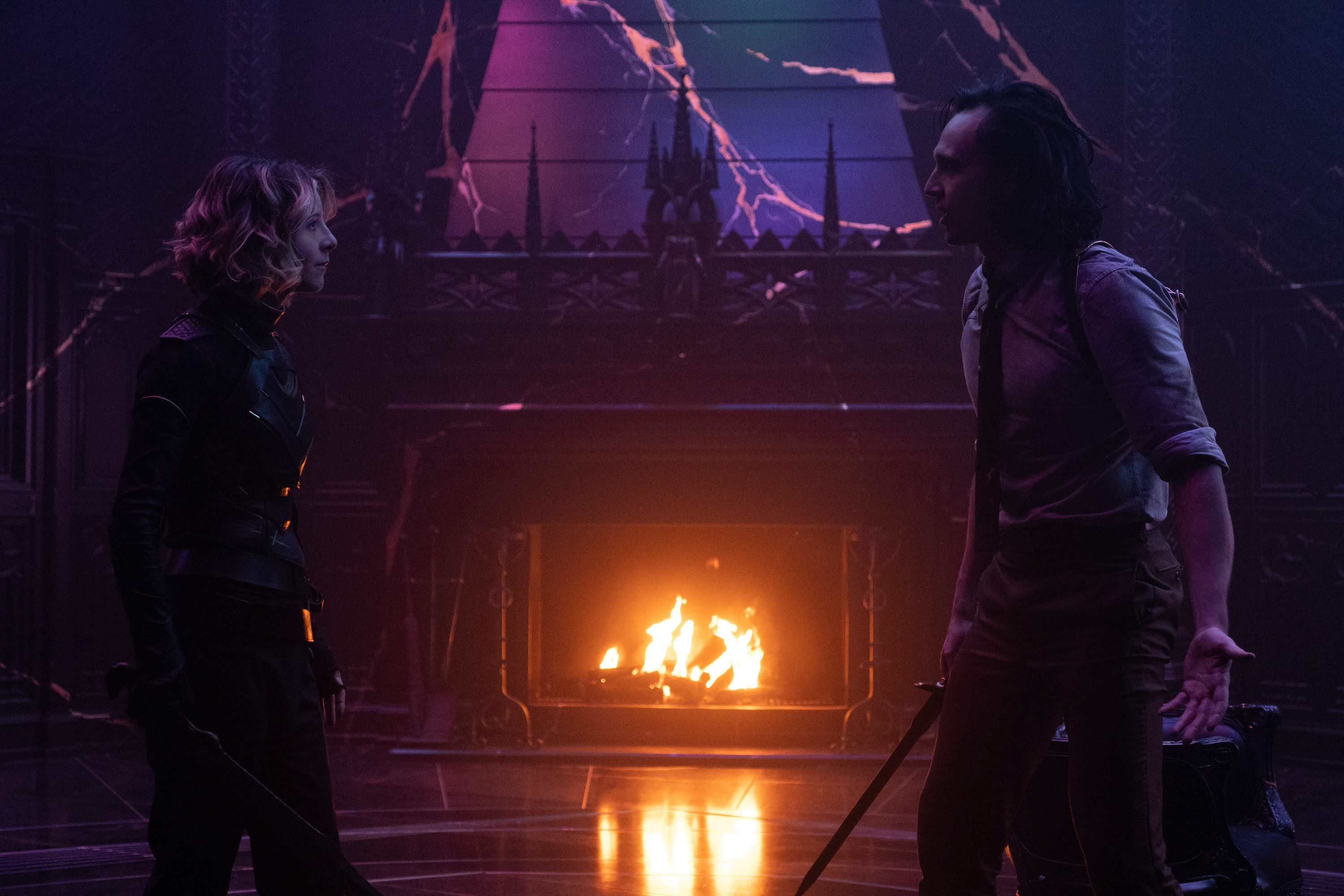 Tom Hiddleston and Sophia Di Martino in <i>Loki</i>