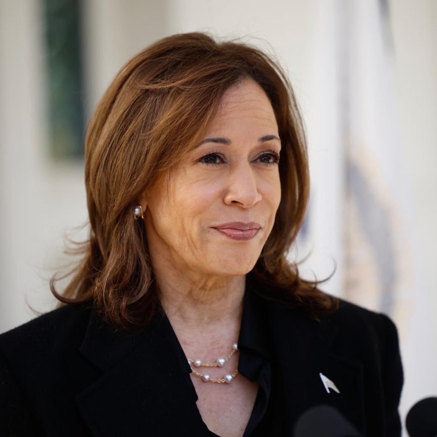Vice President Harris Speaks Outside Her Residence In D.C. Before Departing For Pennsylvania