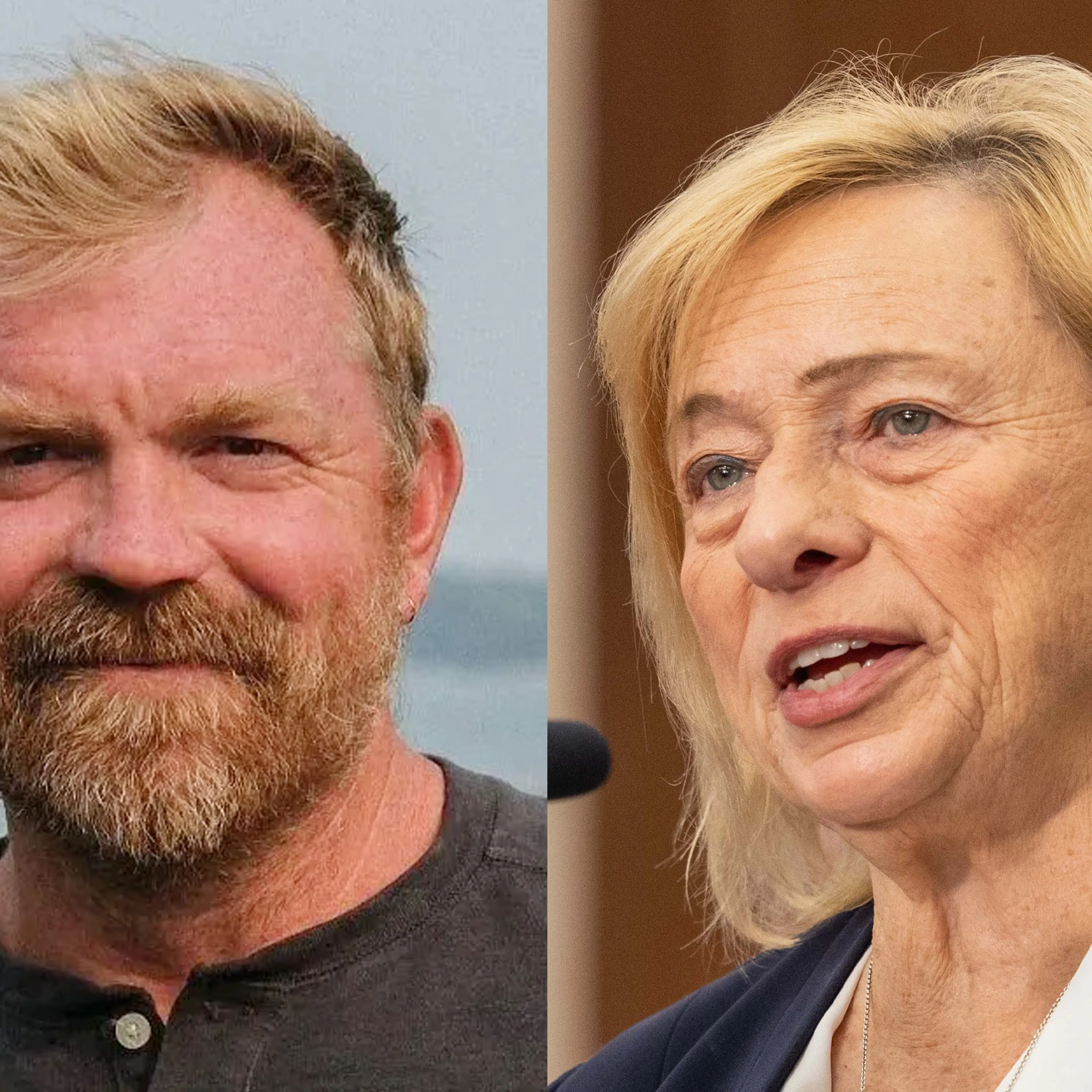 Graham Platner and Gov. Janet Mills of Maine.