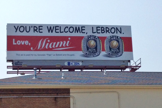 A new billboard was spotted in Akron, Ohio today.