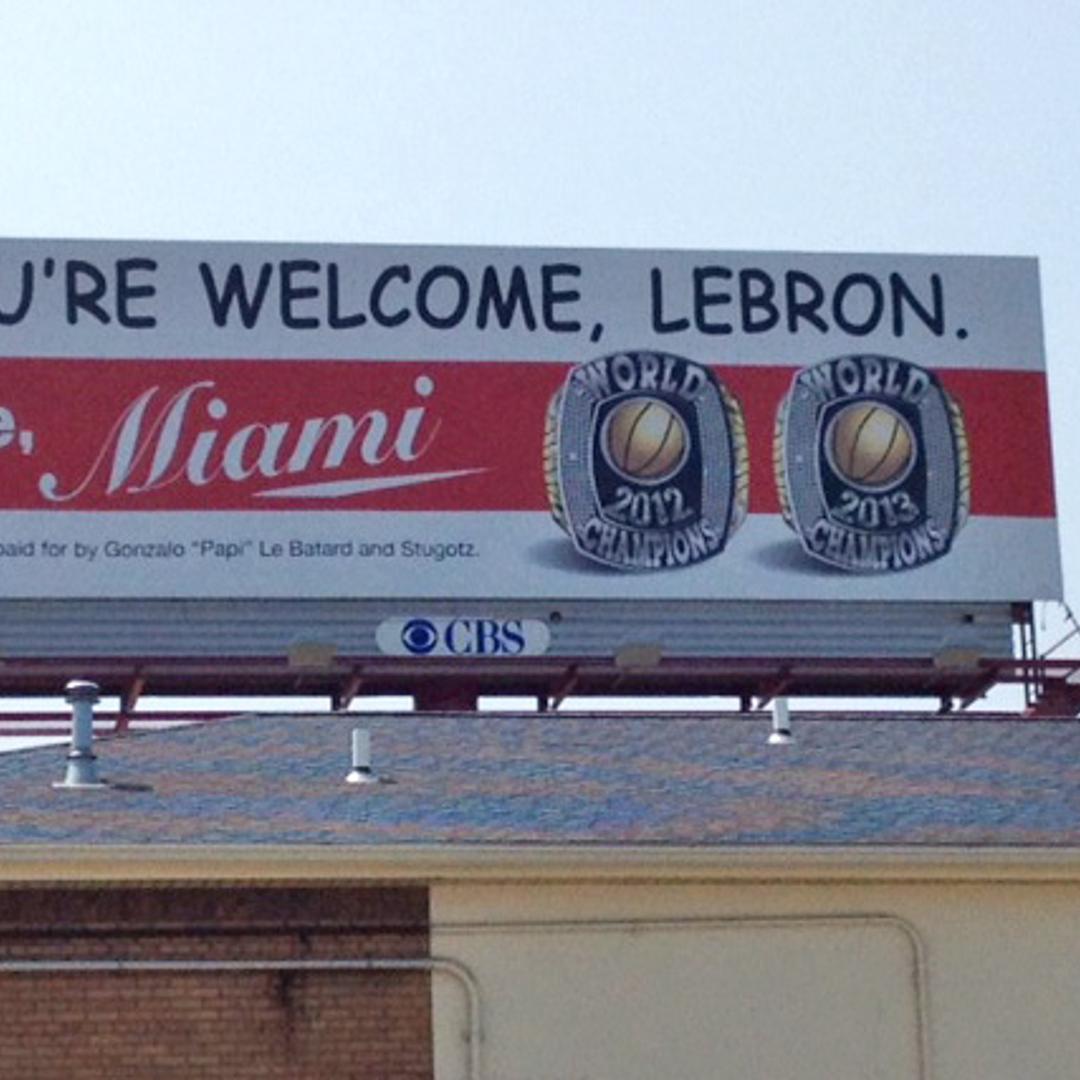 A new billboard was spotted in Akron, Ohio today.