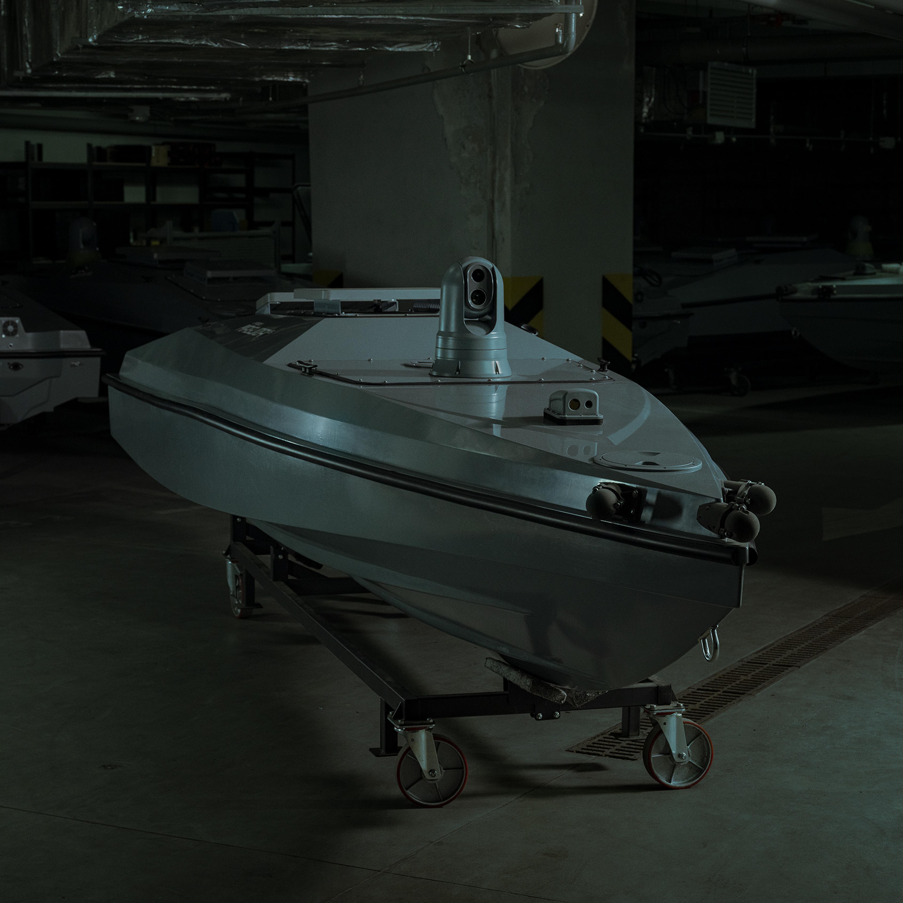 Naval drones at a production facility in Kyiv, July 9, 2024.