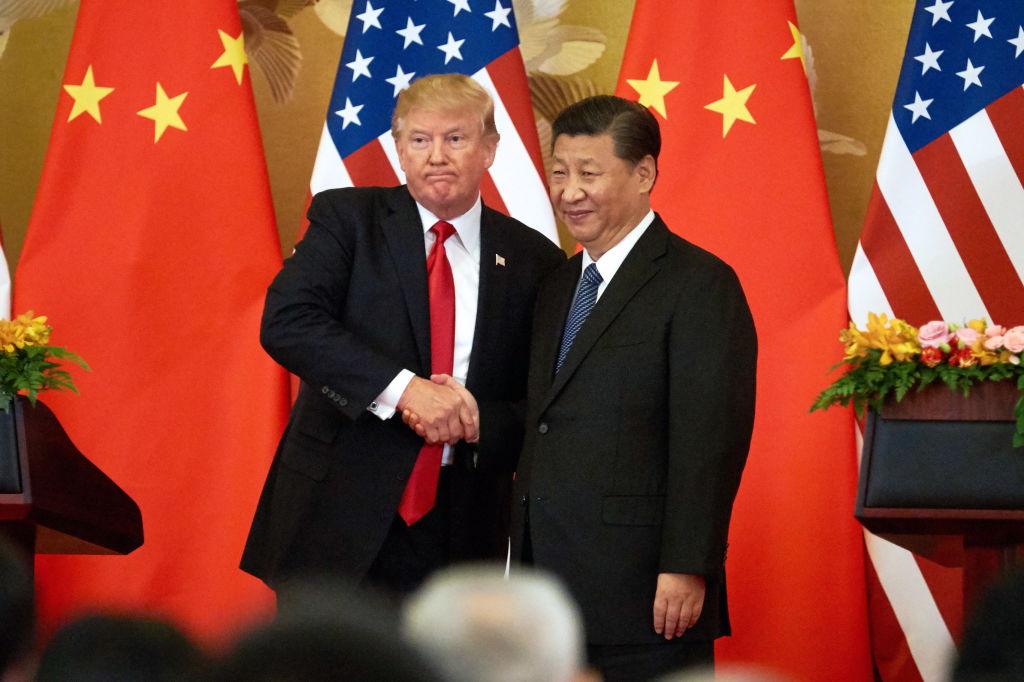 US President Donald Trump in China with President Xi Jinping